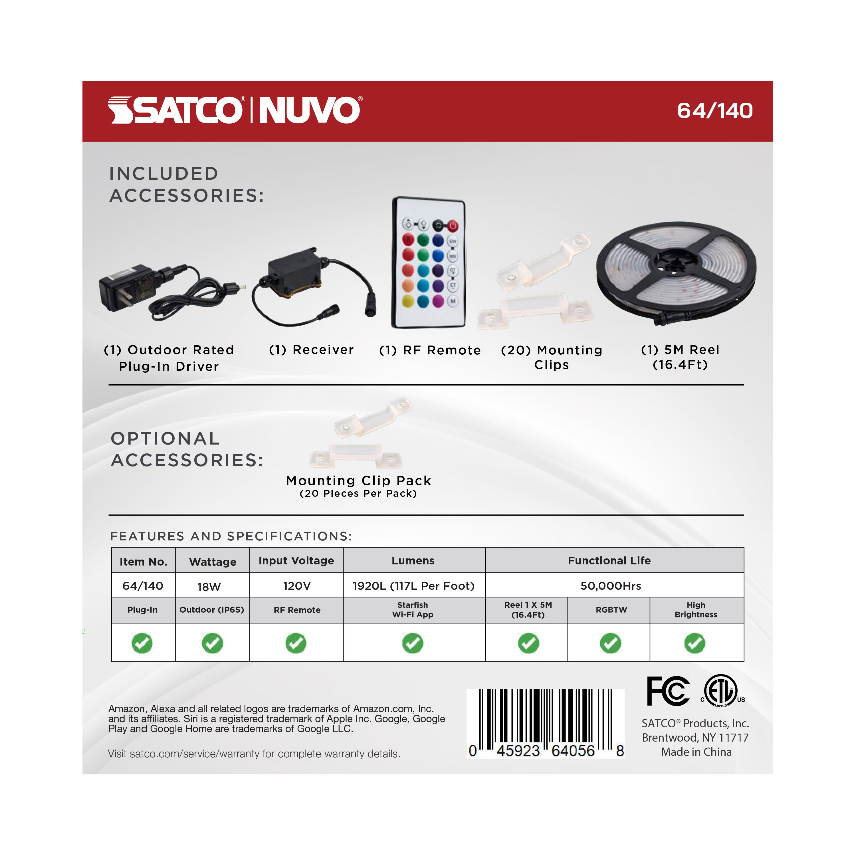 TAPE/RGBTW-HO/IP65/PLUG/SF/16' - 64-140