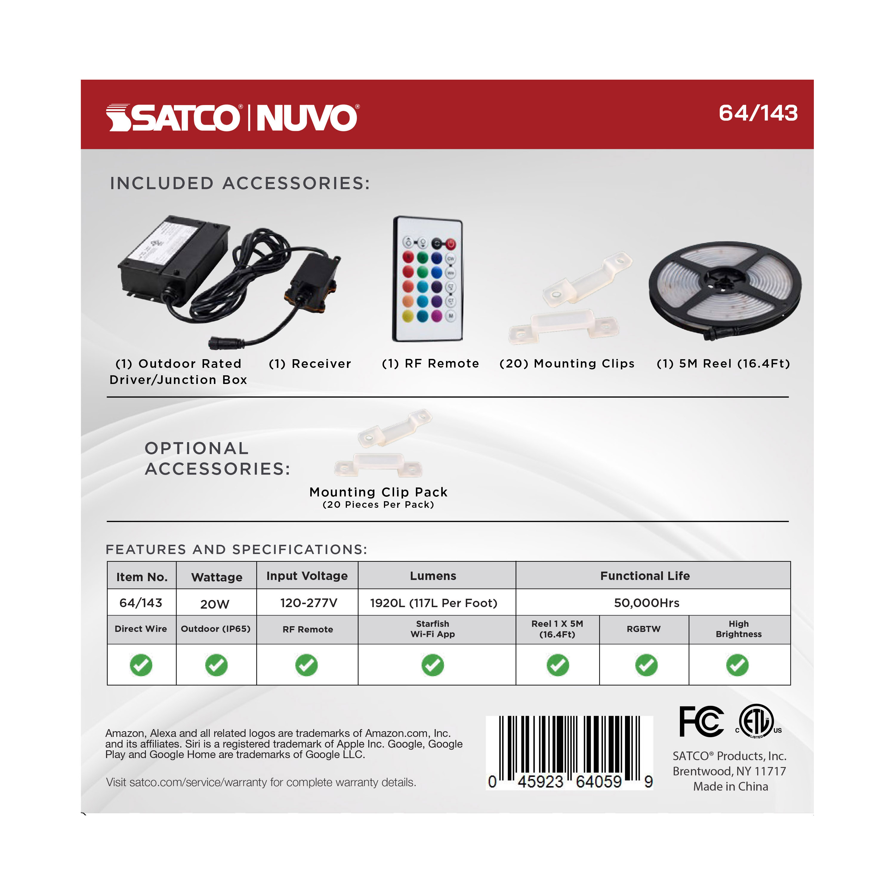 TAPE/RGBTW-HO/IP65/JBOX/SF/16' - 64-143