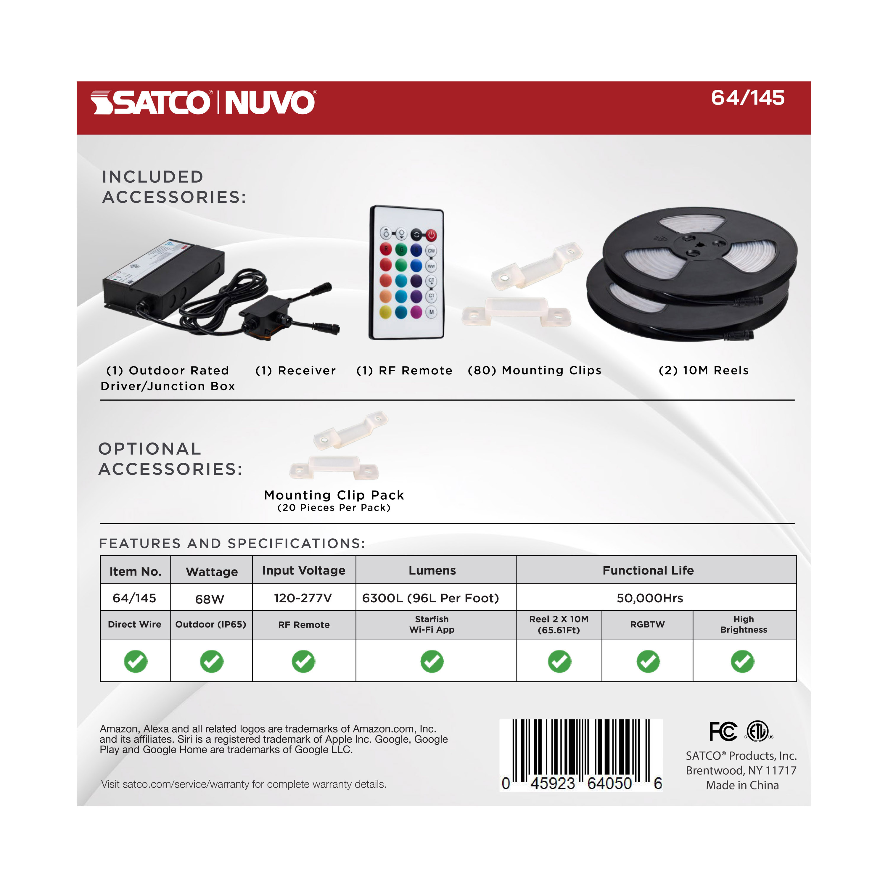 TAPE/RGBTW-HO/IP65/JBOX/SF/64' - 64-145