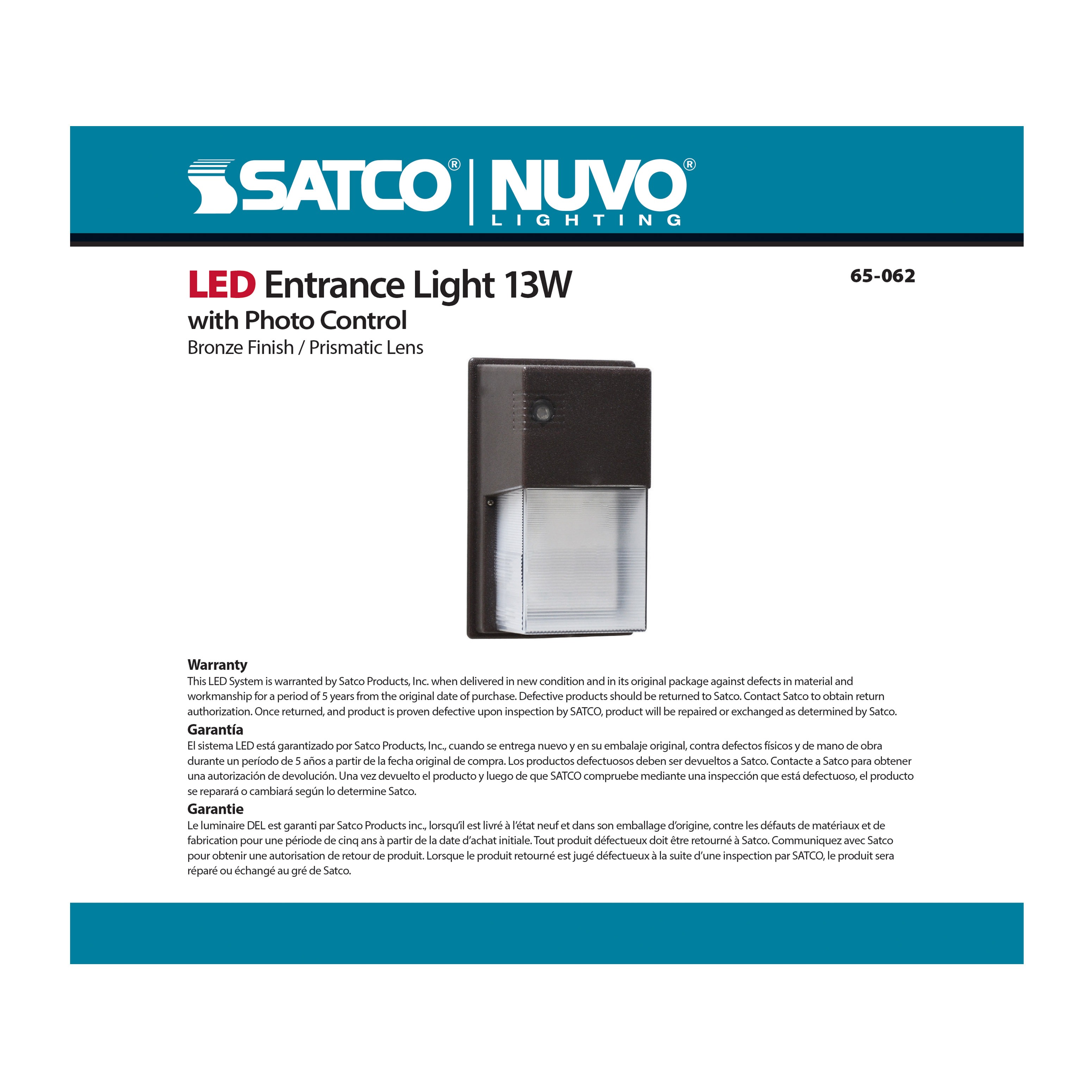 LED ENTRANCE LIGHT 13W - PHOTO - 65-062