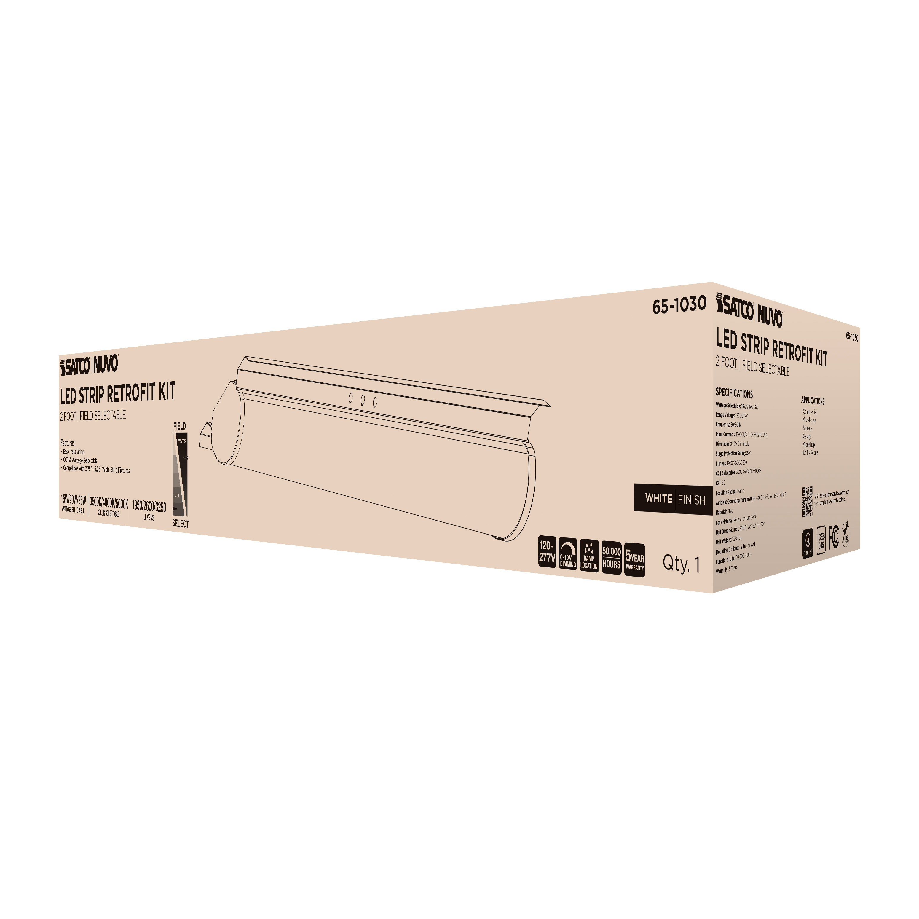 2FT 25W LED STRIP RETROFIT - 65-1030