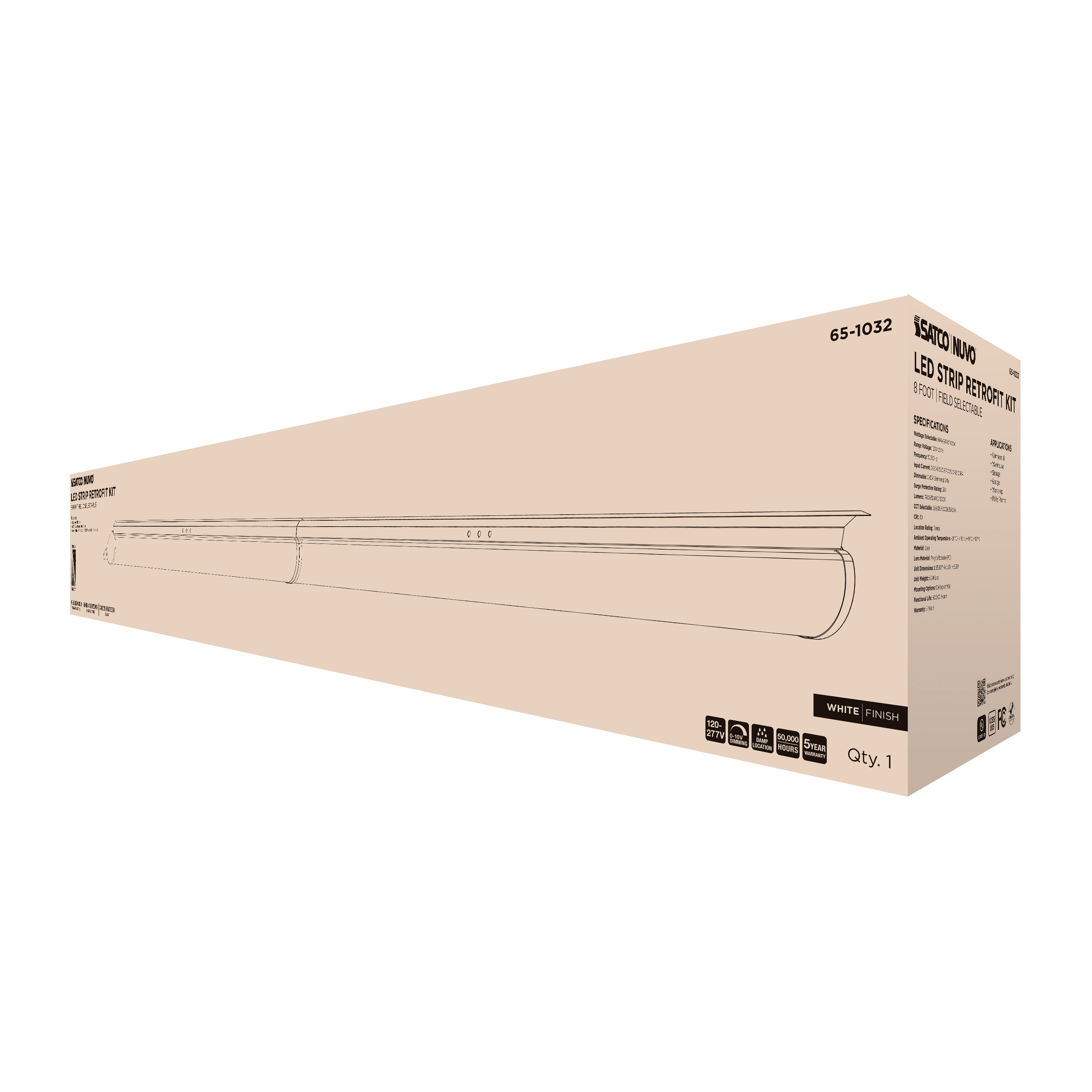 8FT 100W LED STRIP RETROFIT - 65-1032