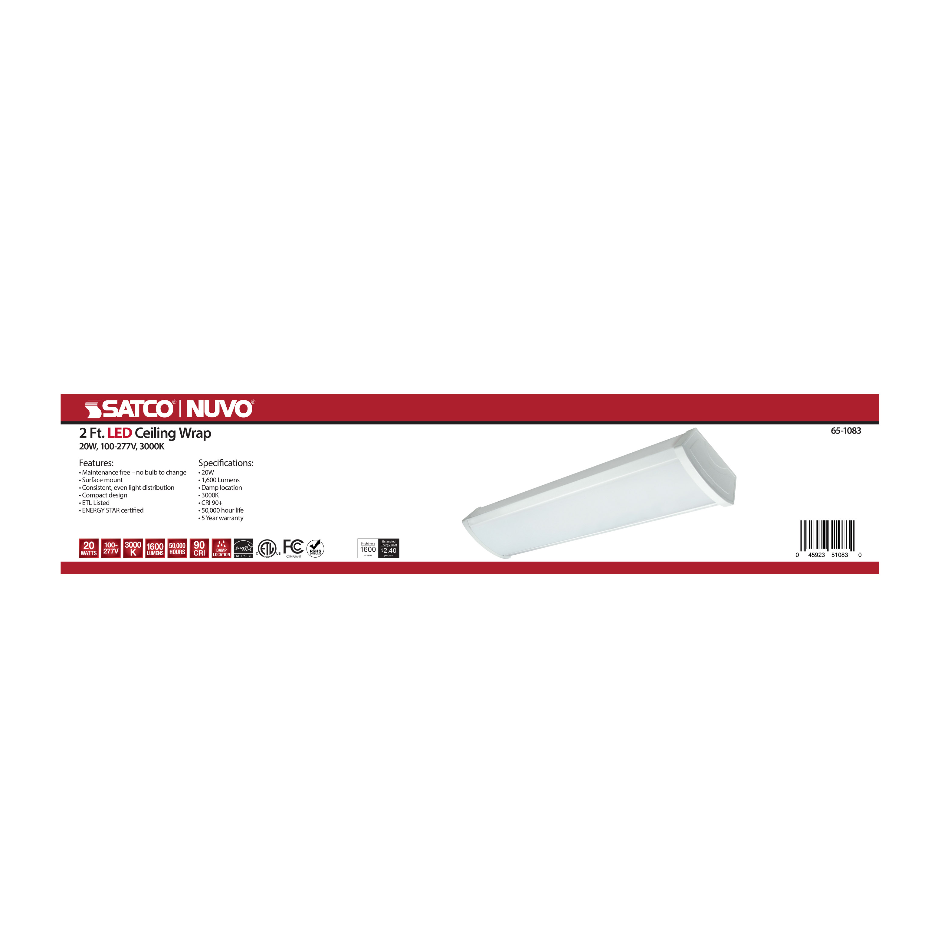 2FT LED CEILING WRAP - 65-1083