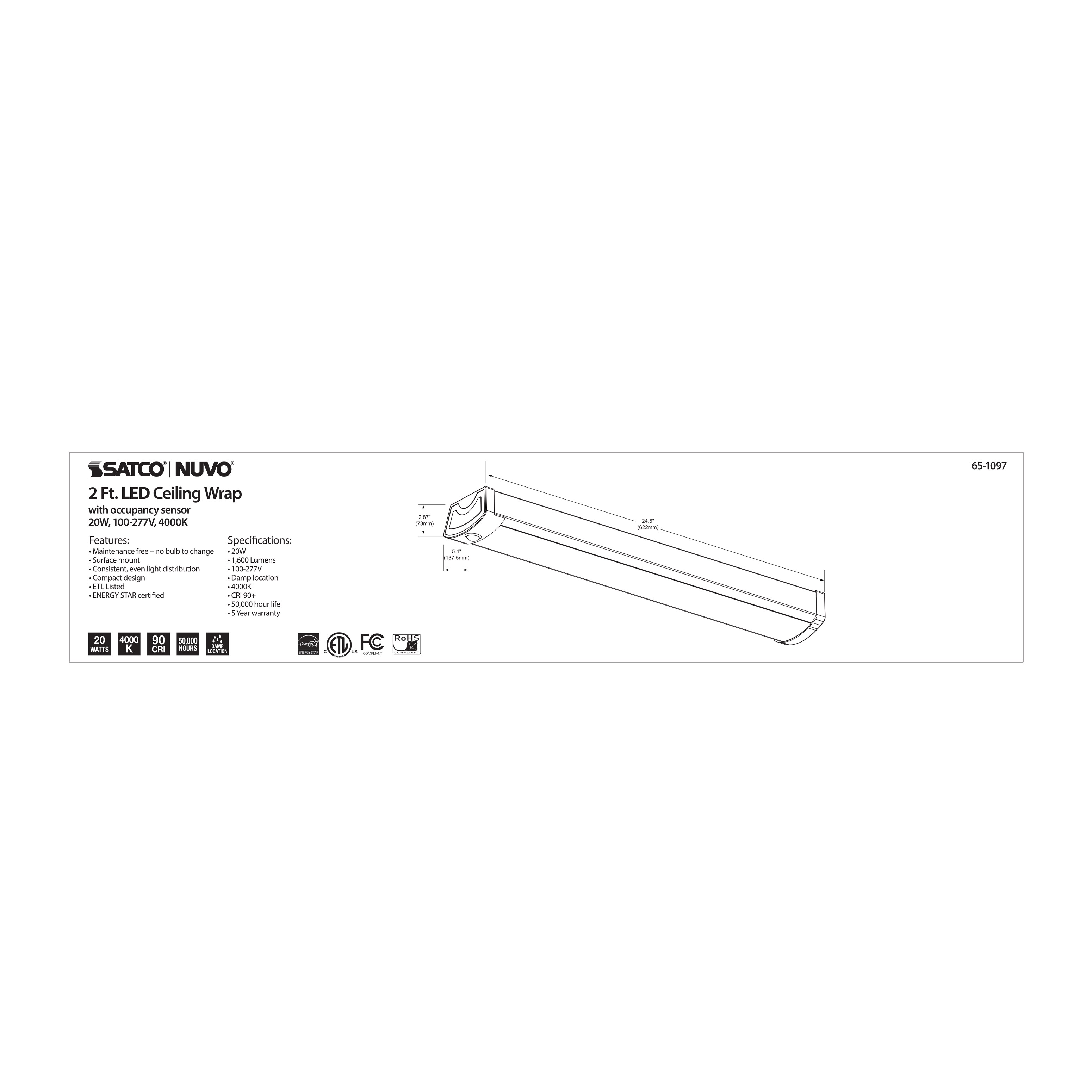 2FT LED CEILING WRAP - 65-1097