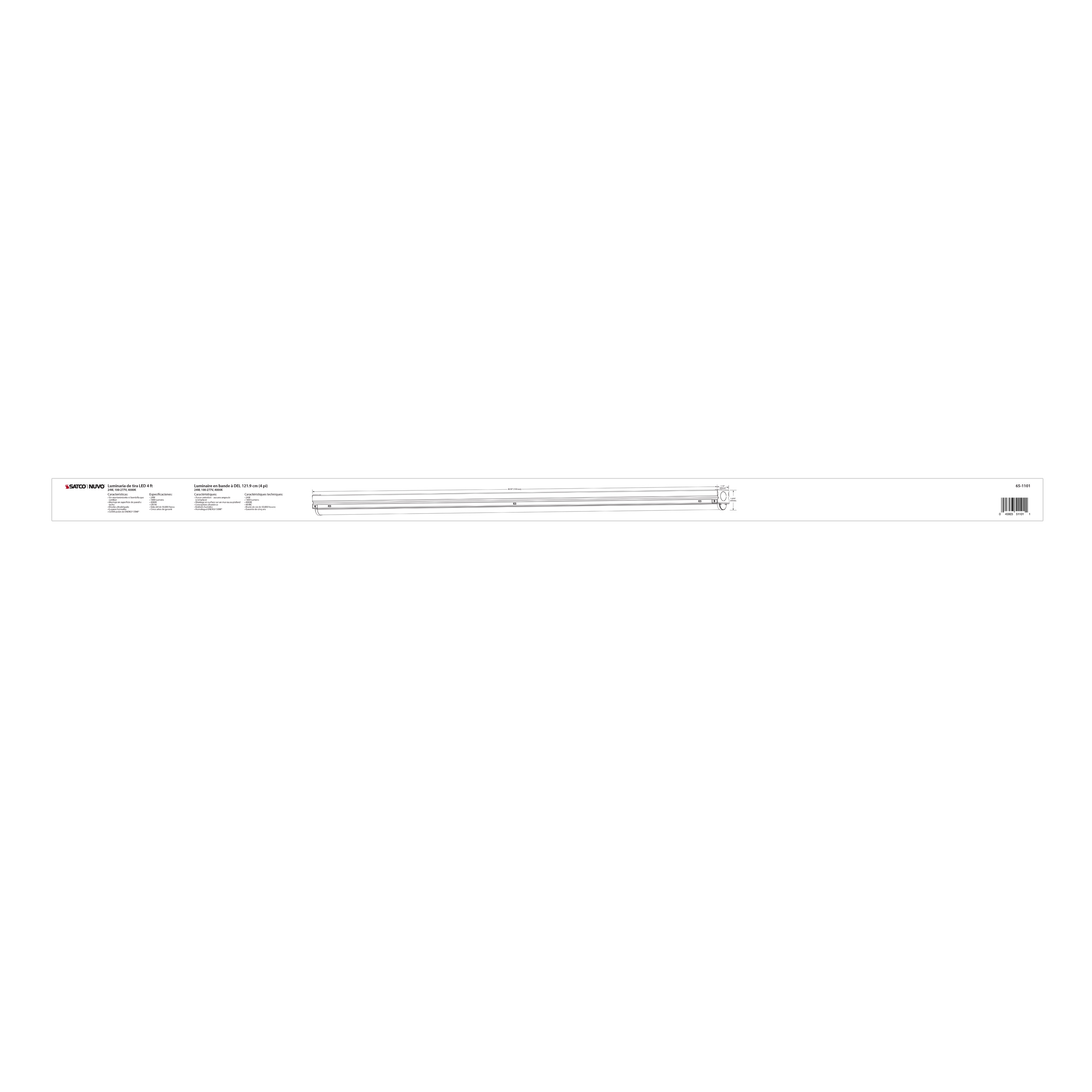 4FT LED STRIP LIGHT - 65-1101