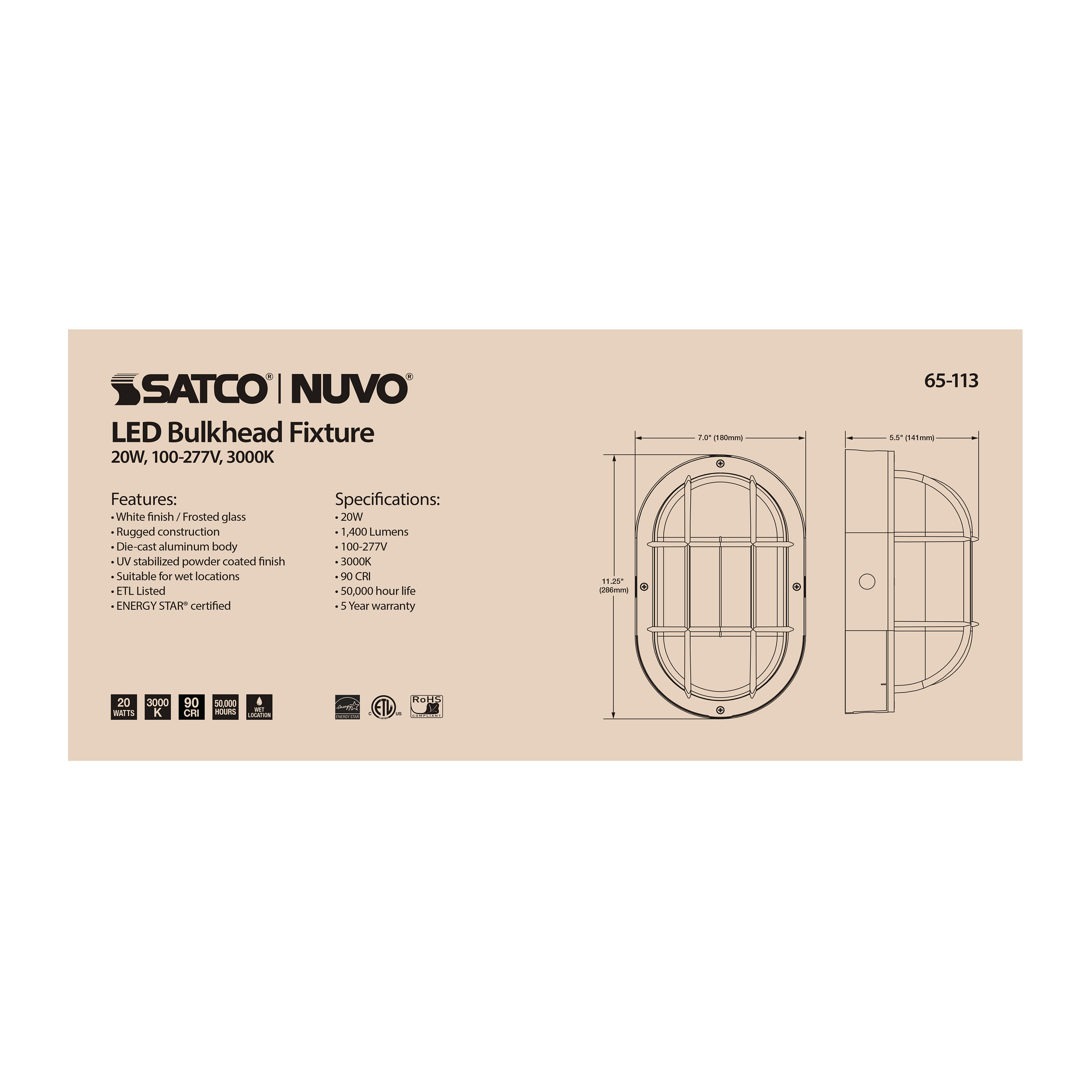 20W LED BULK HEAD - 65-113