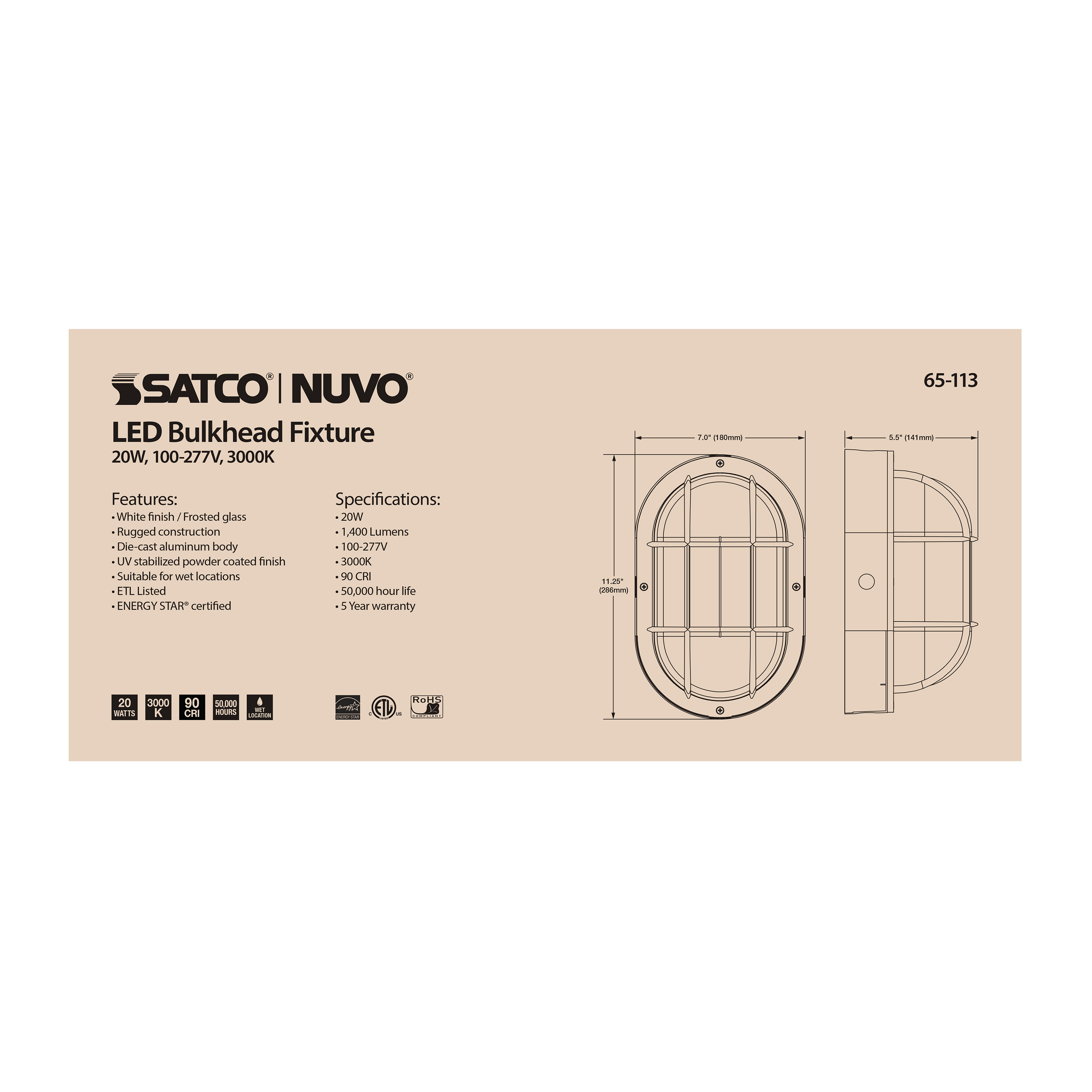 20W LED BULK HEAD - 65-113