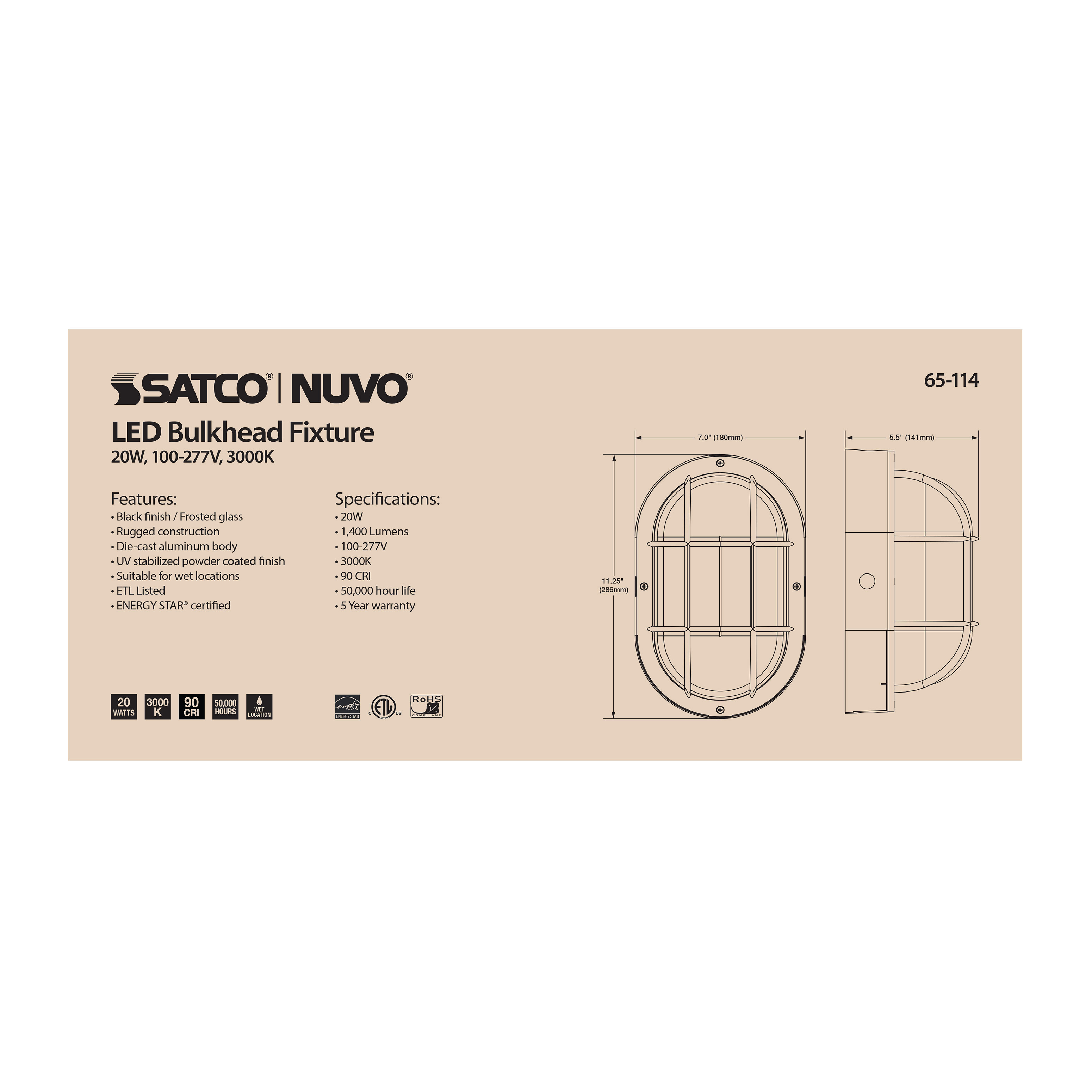 20W LED BULK HEAD - 65-114