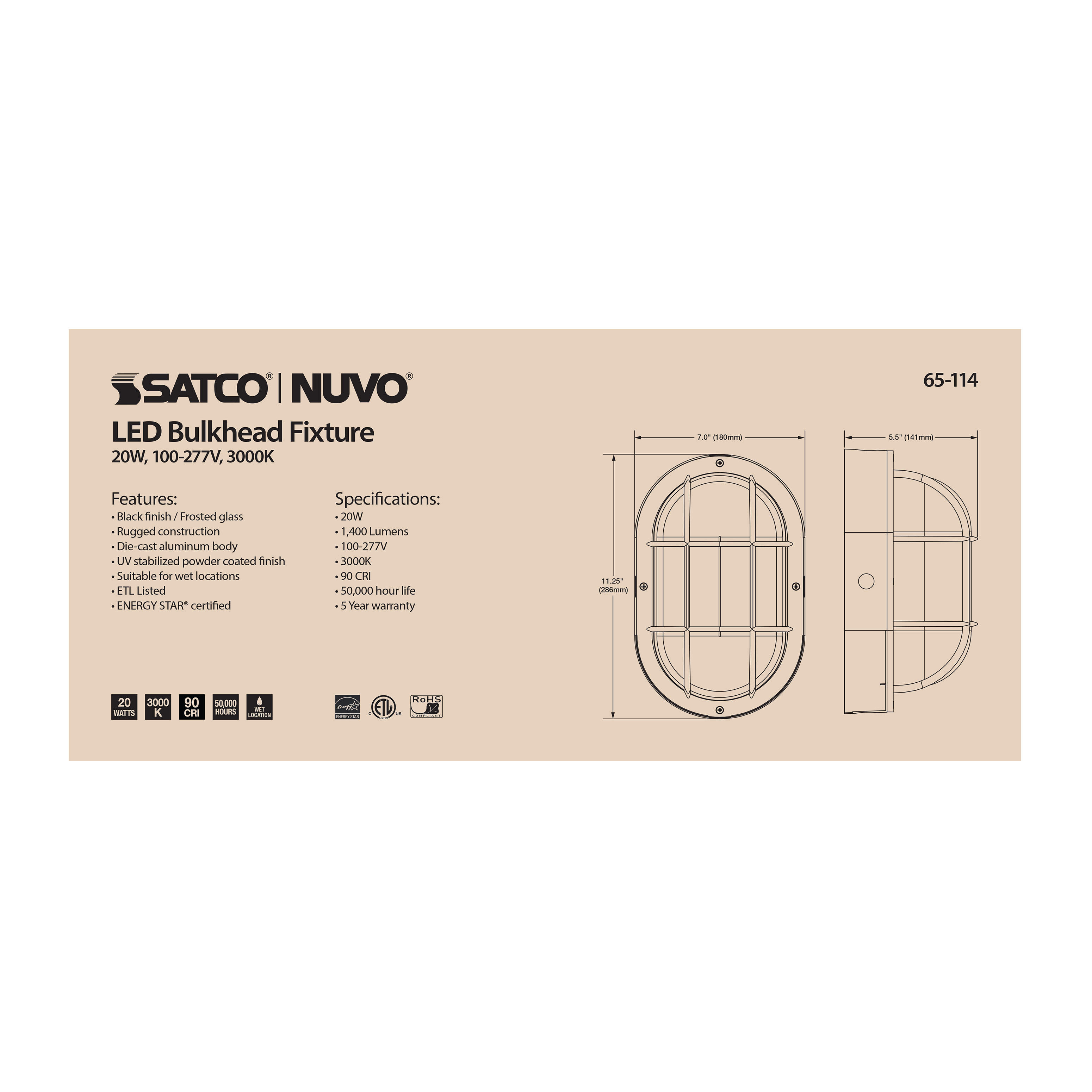 20W LED BULK HEAD - 65-114