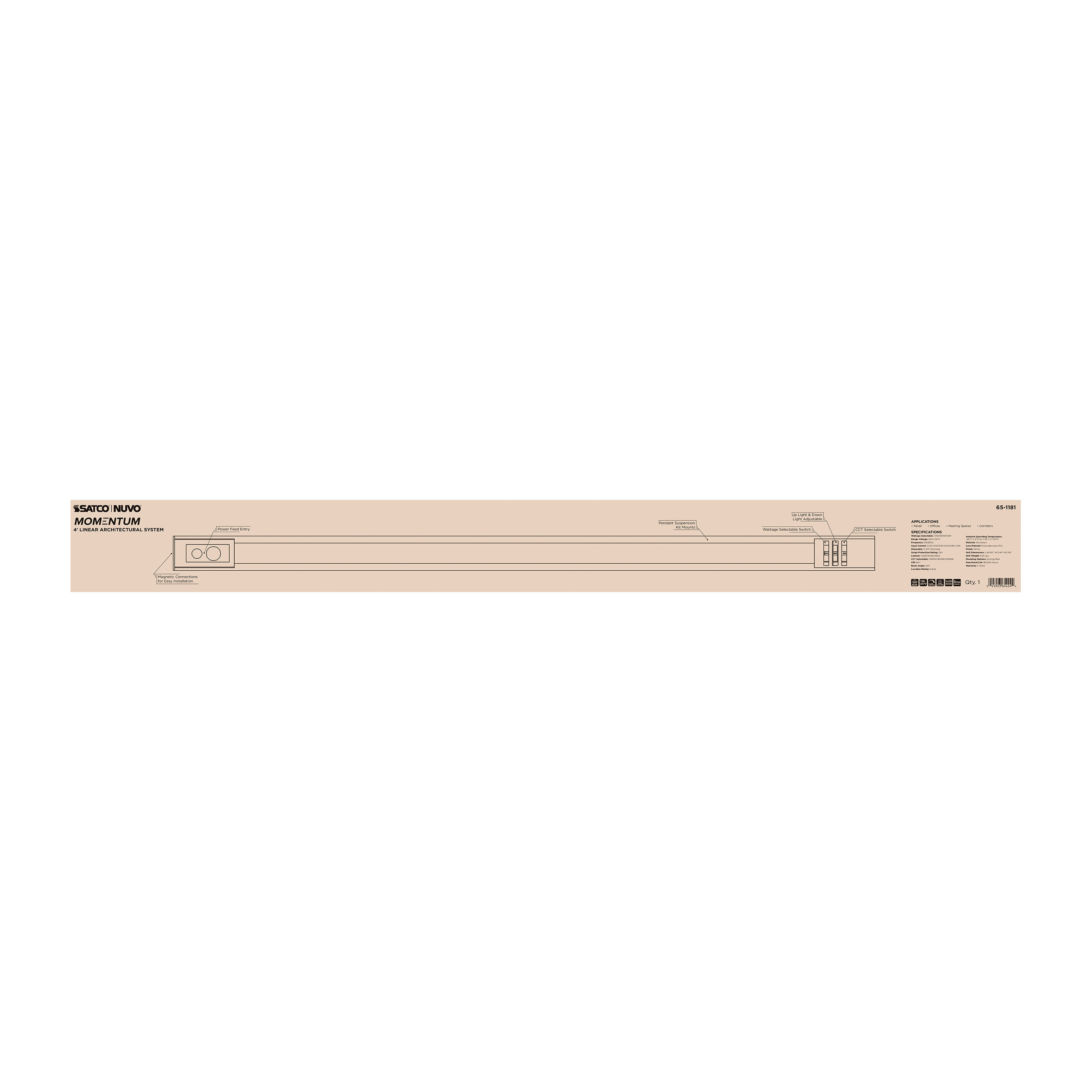 4' LED CONNECTABLE LINEAR - 65-1181