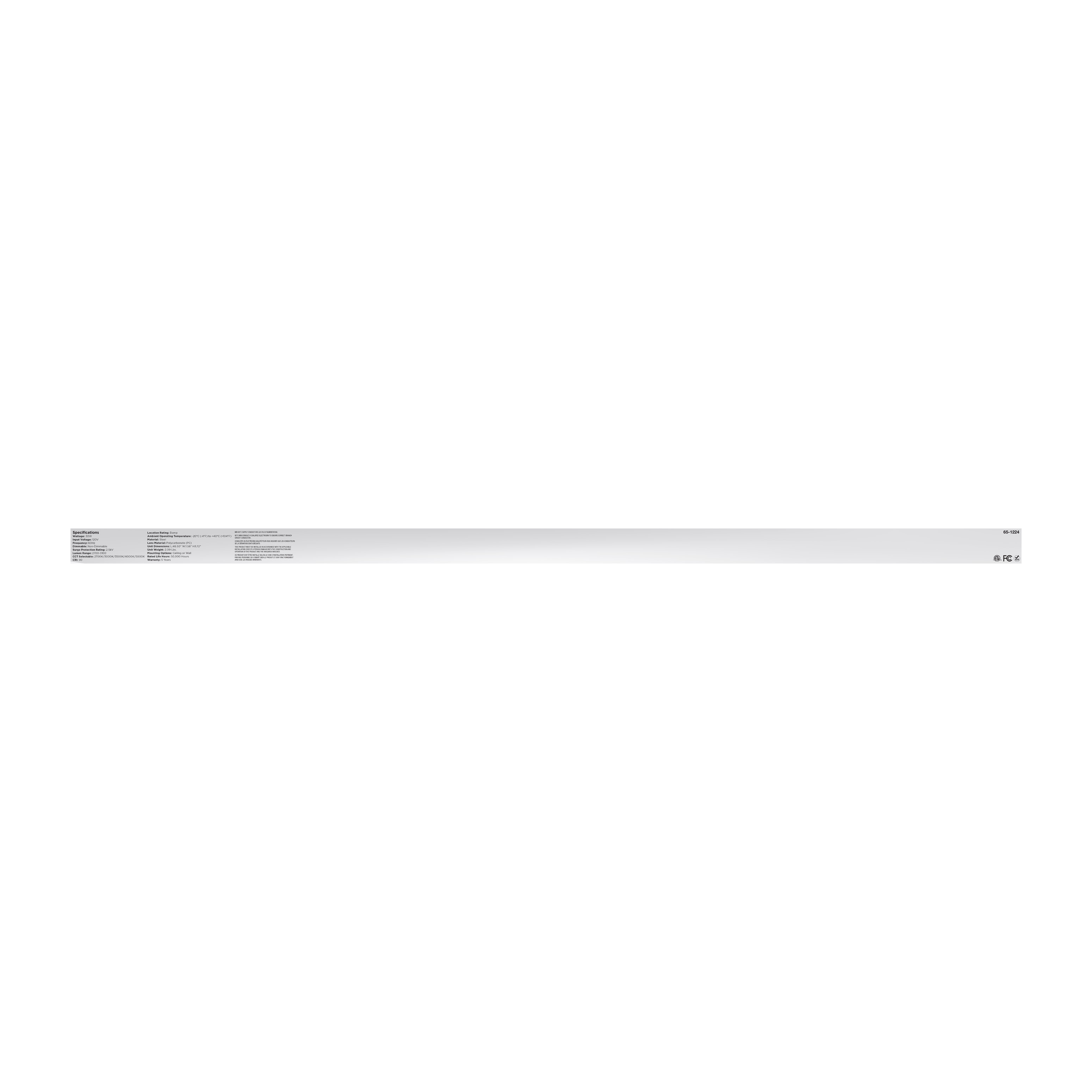 4FT 30W LED CONNECTABLE STRIP - 65-1224