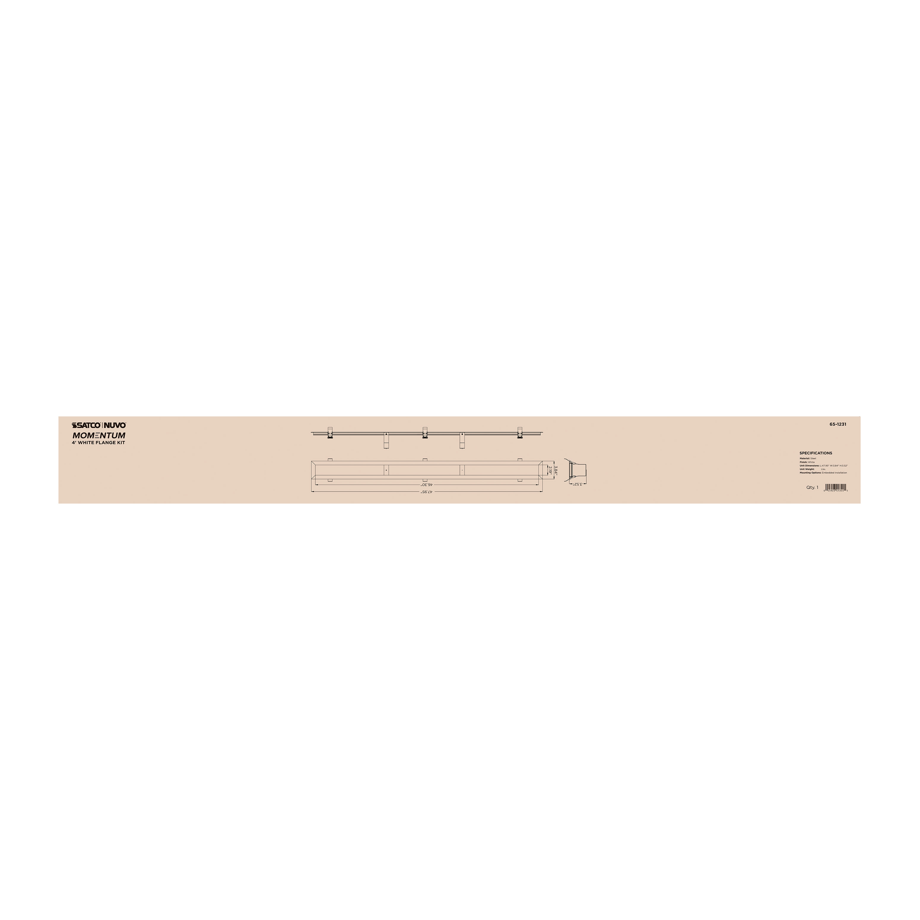 4' WHITE FLANGE KIT - 65-1231