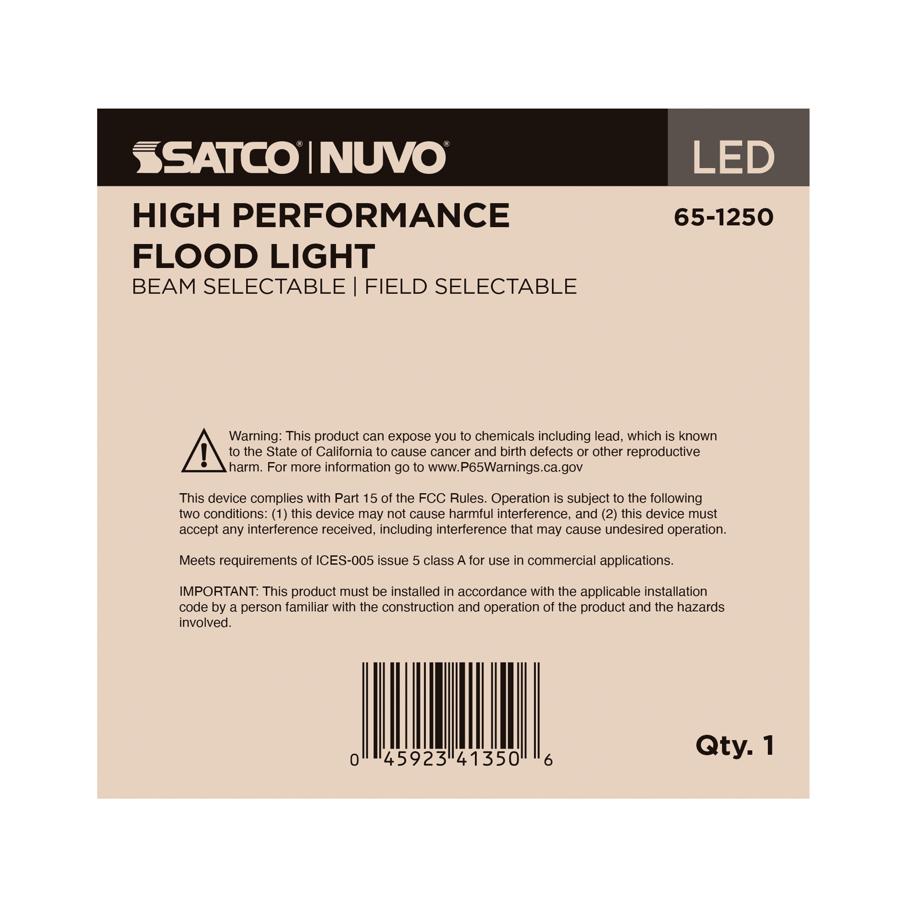 LED FLOOD 25W FIELD SEL BRONZE - 65-1250