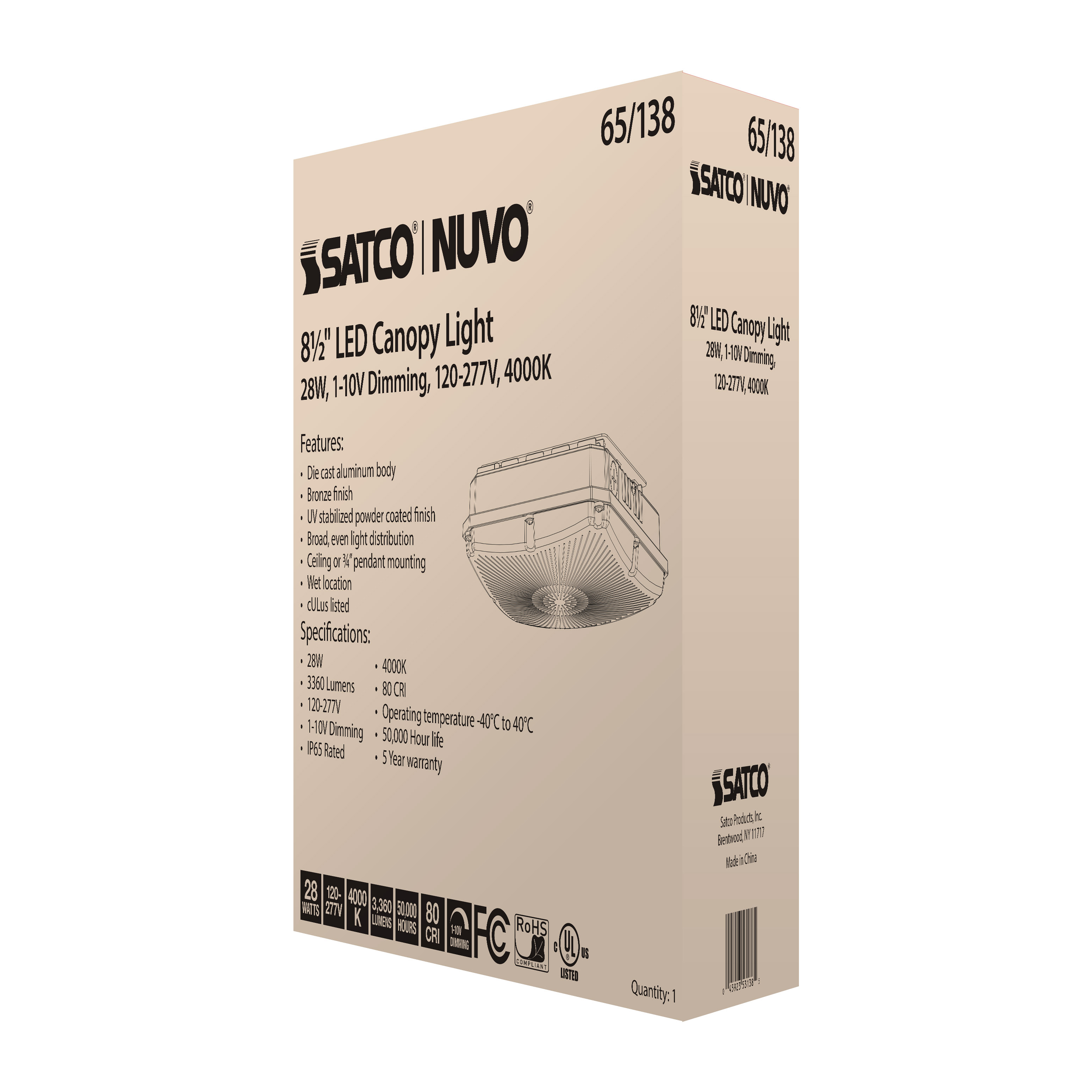 28W LED CANOPY FIXTURE 8.5" - 65-138