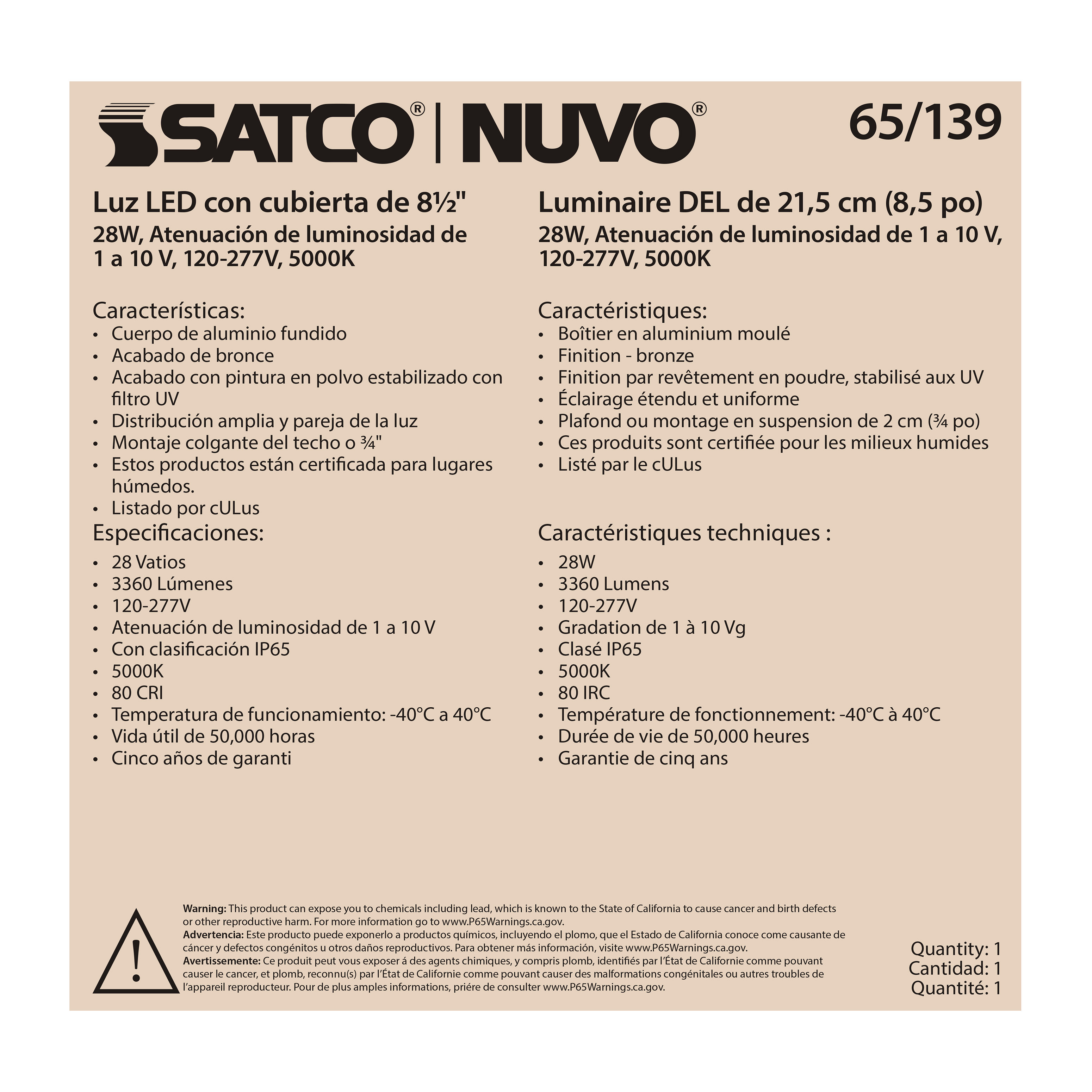 28W LED CANOPY FIXTURE 8.5" - 65-139