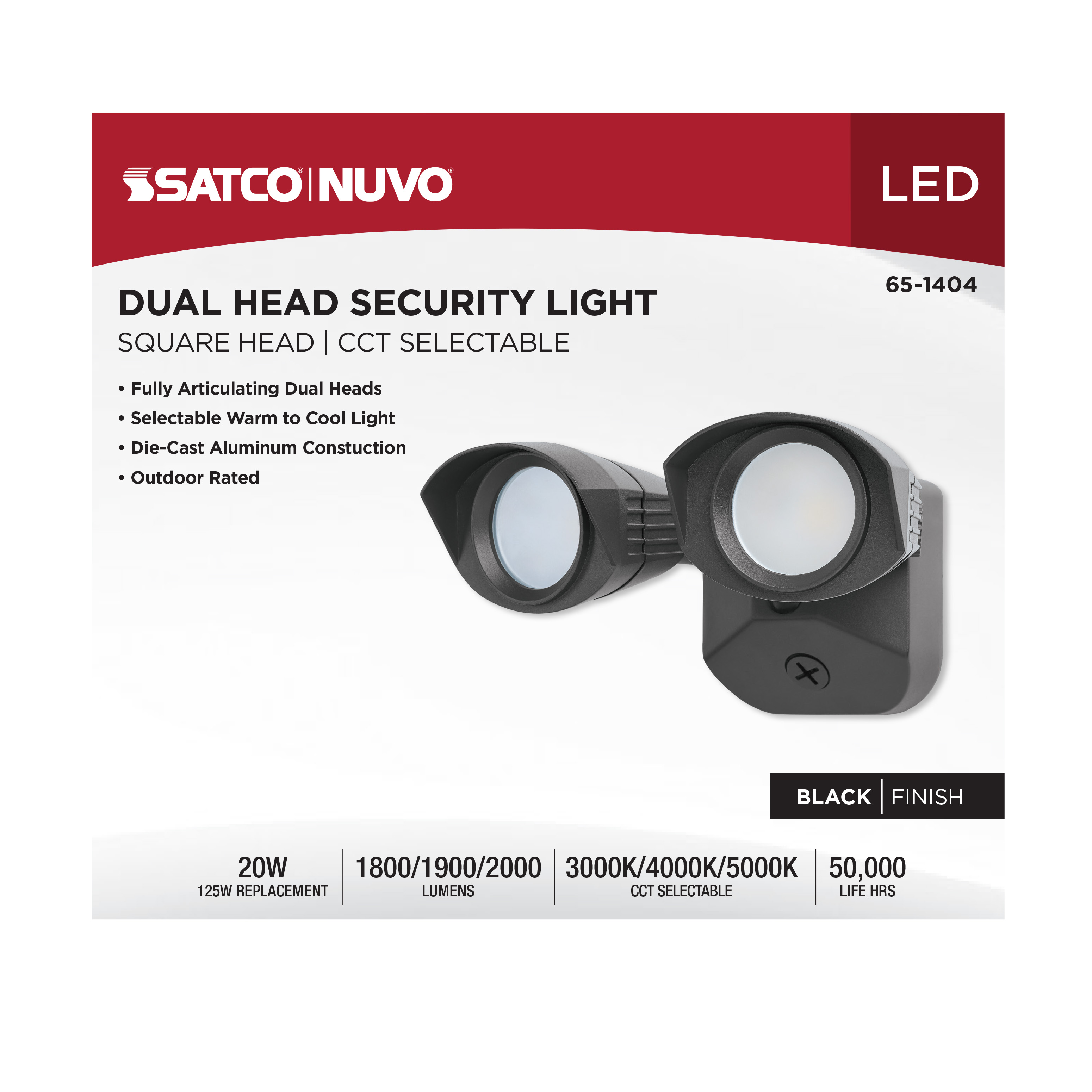 LED 2 SQUARE HEAD SECURITY LGT - 65-1404