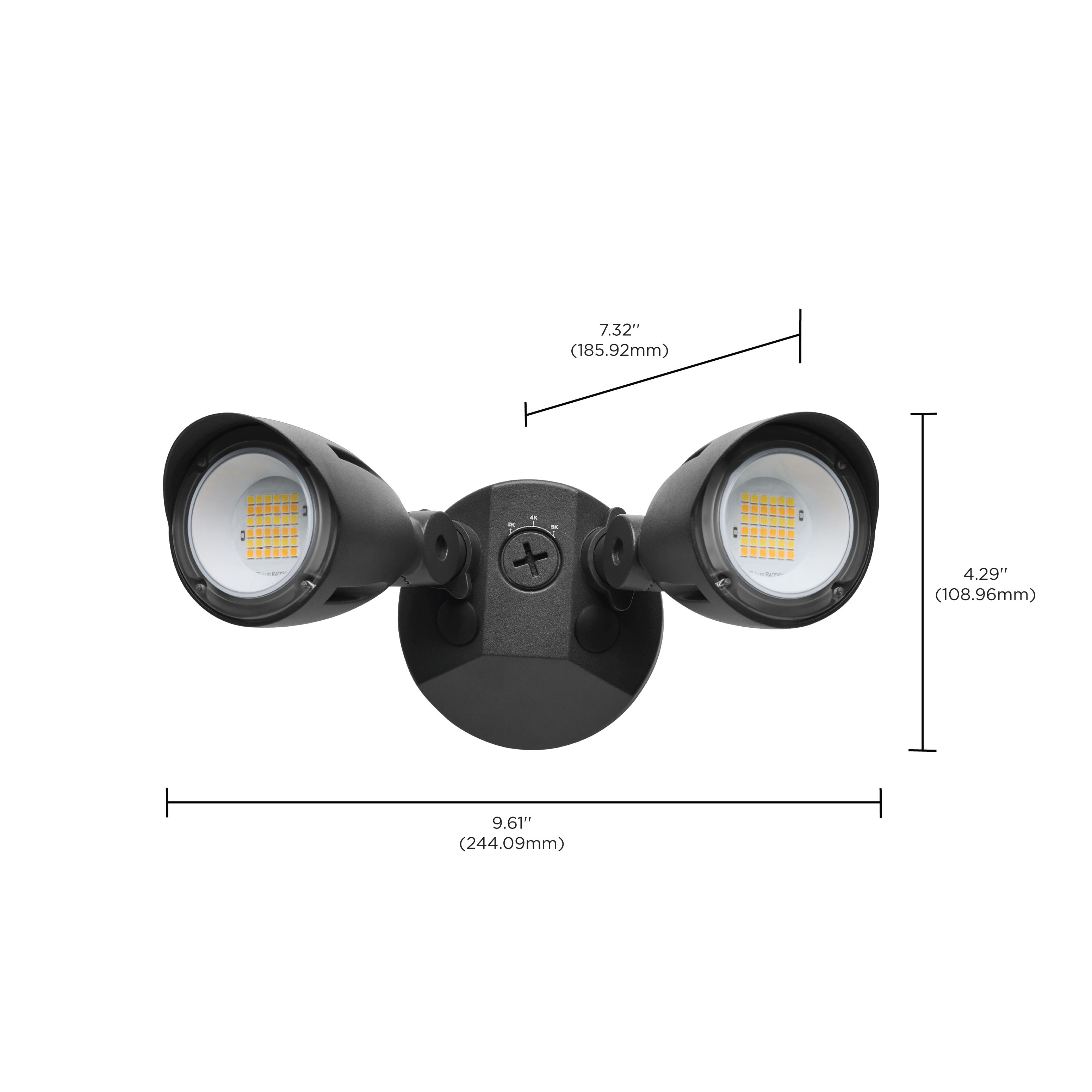 LED 2 BULLET HEAD SECURITY LGT - 65-1414