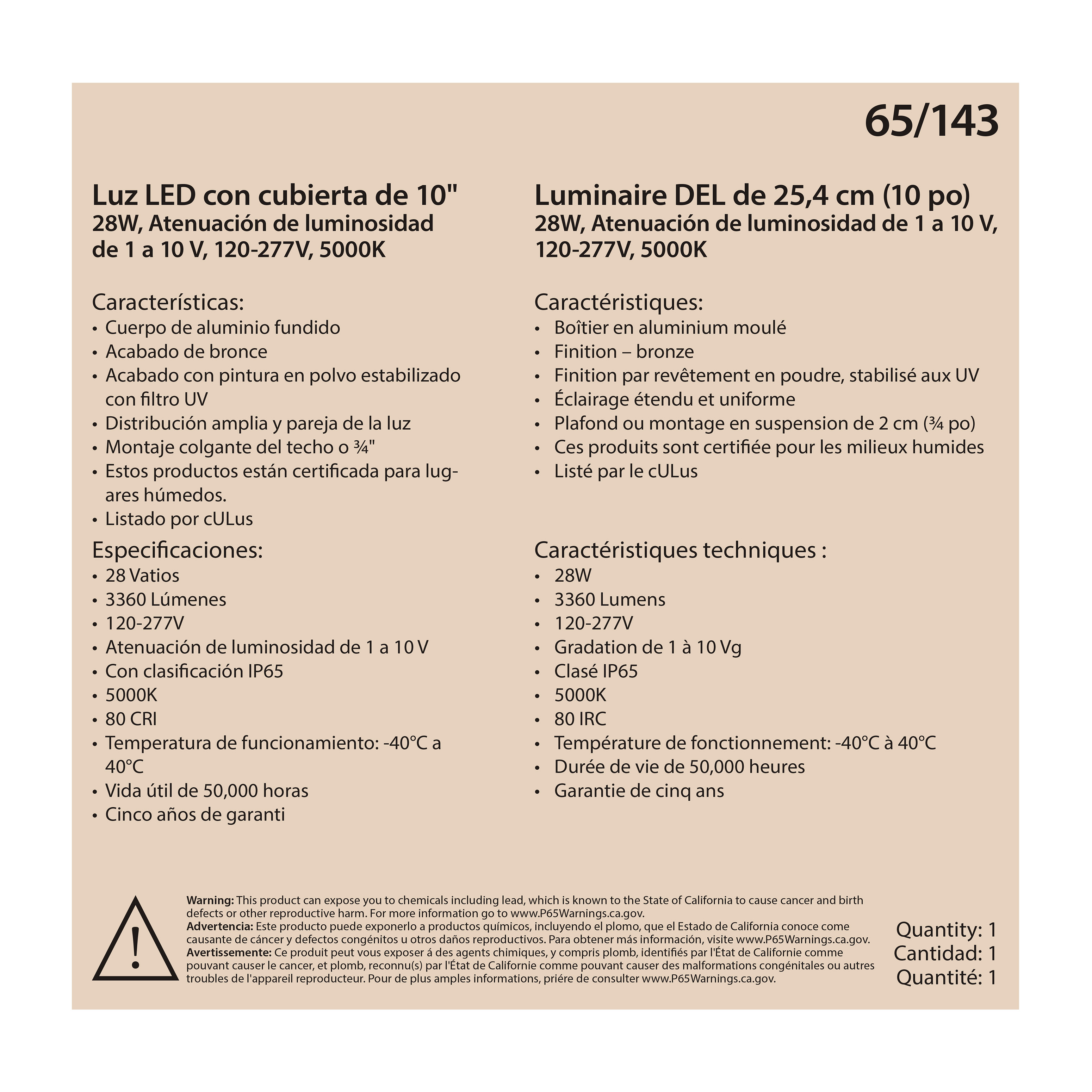 28W LED CANOPY FIXTURE 10" - 65-143