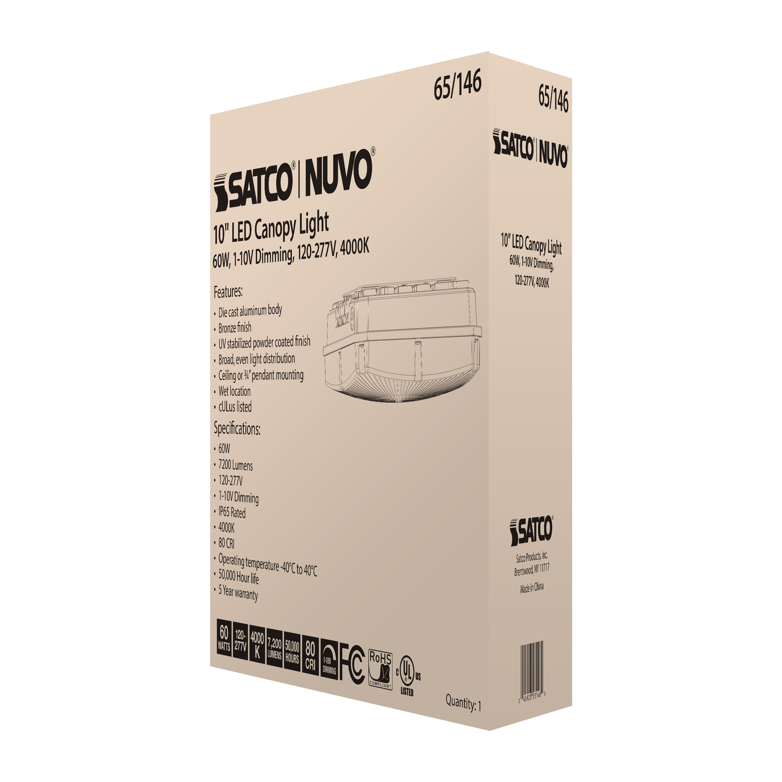 60W LED CANOPY FIXTURE 10" - 65-146