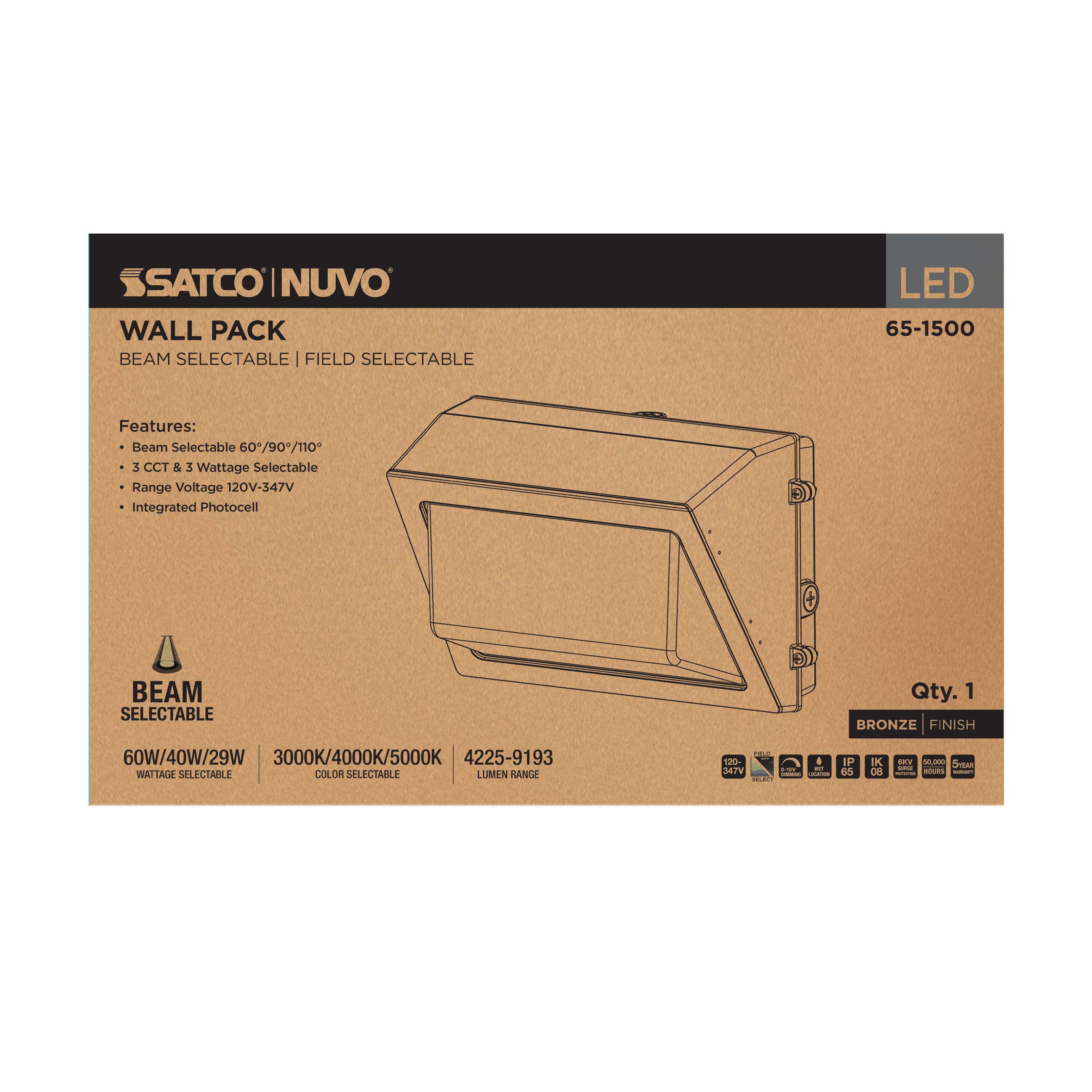 LED TRAD WALL PACK 120-347V - 65-1500