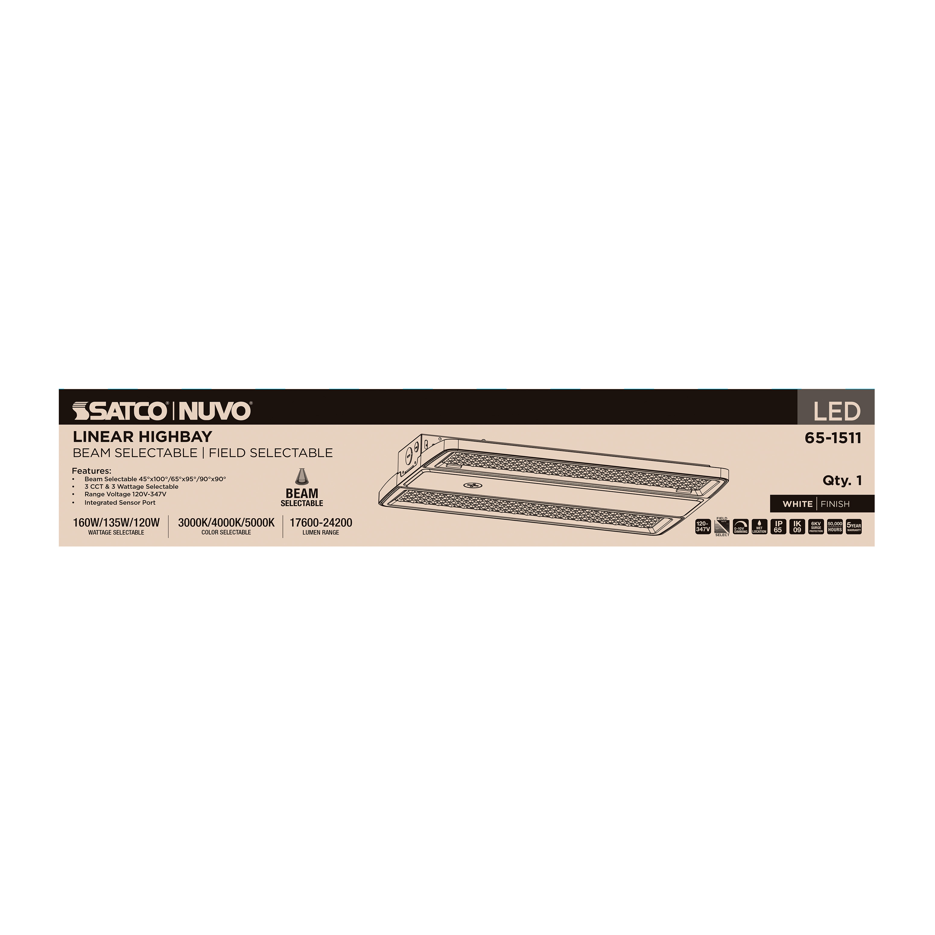 LED SELECTABLE LINEAR HIGH BAY - 65-1511