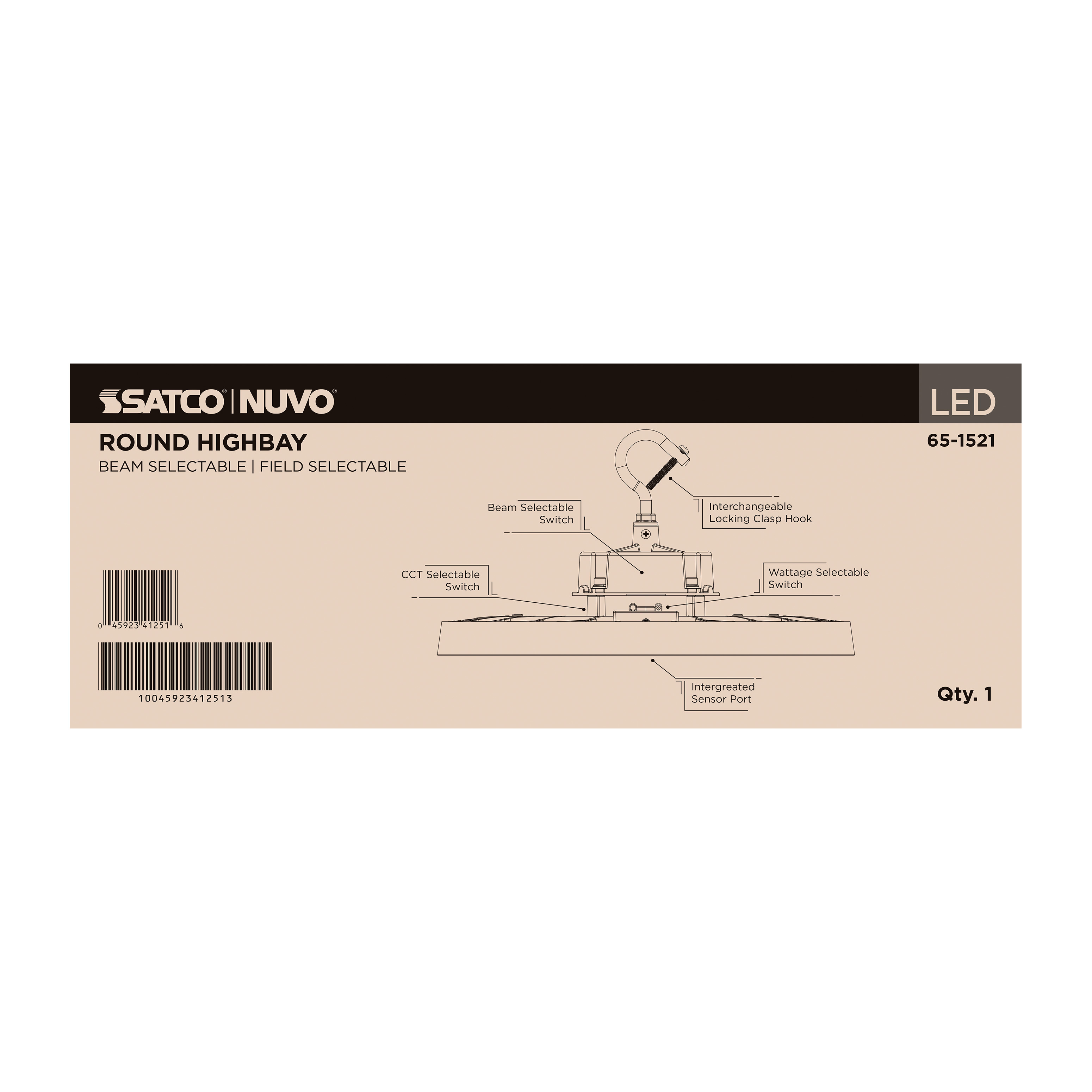 LED SELECTABLE HIGH BAY BLACK - 65-1521