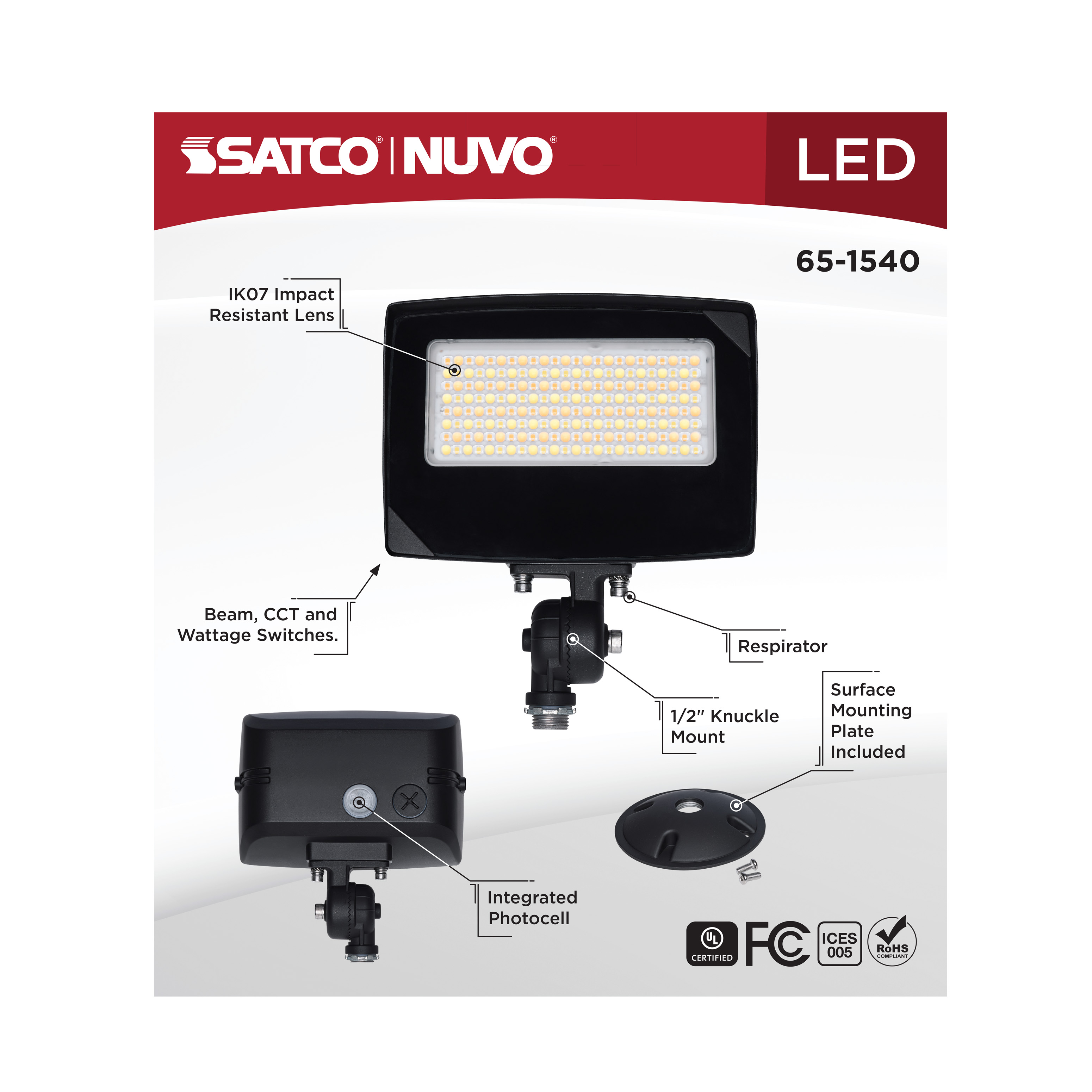 LED FLOOD LIGHT BRONZE FINISH - 65-1540