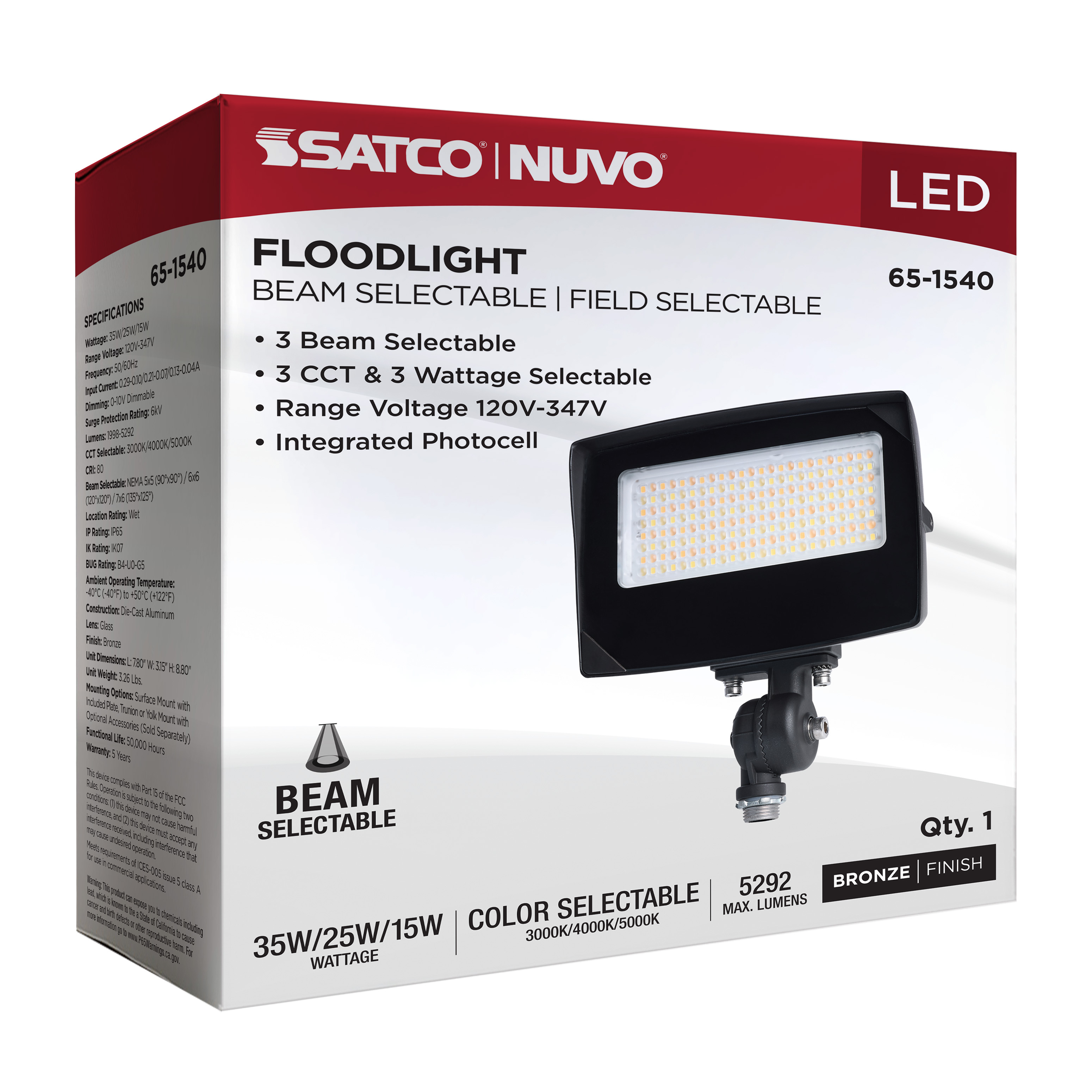 LED FLOOD LIGHT BRONZE FINISH - 65-1540