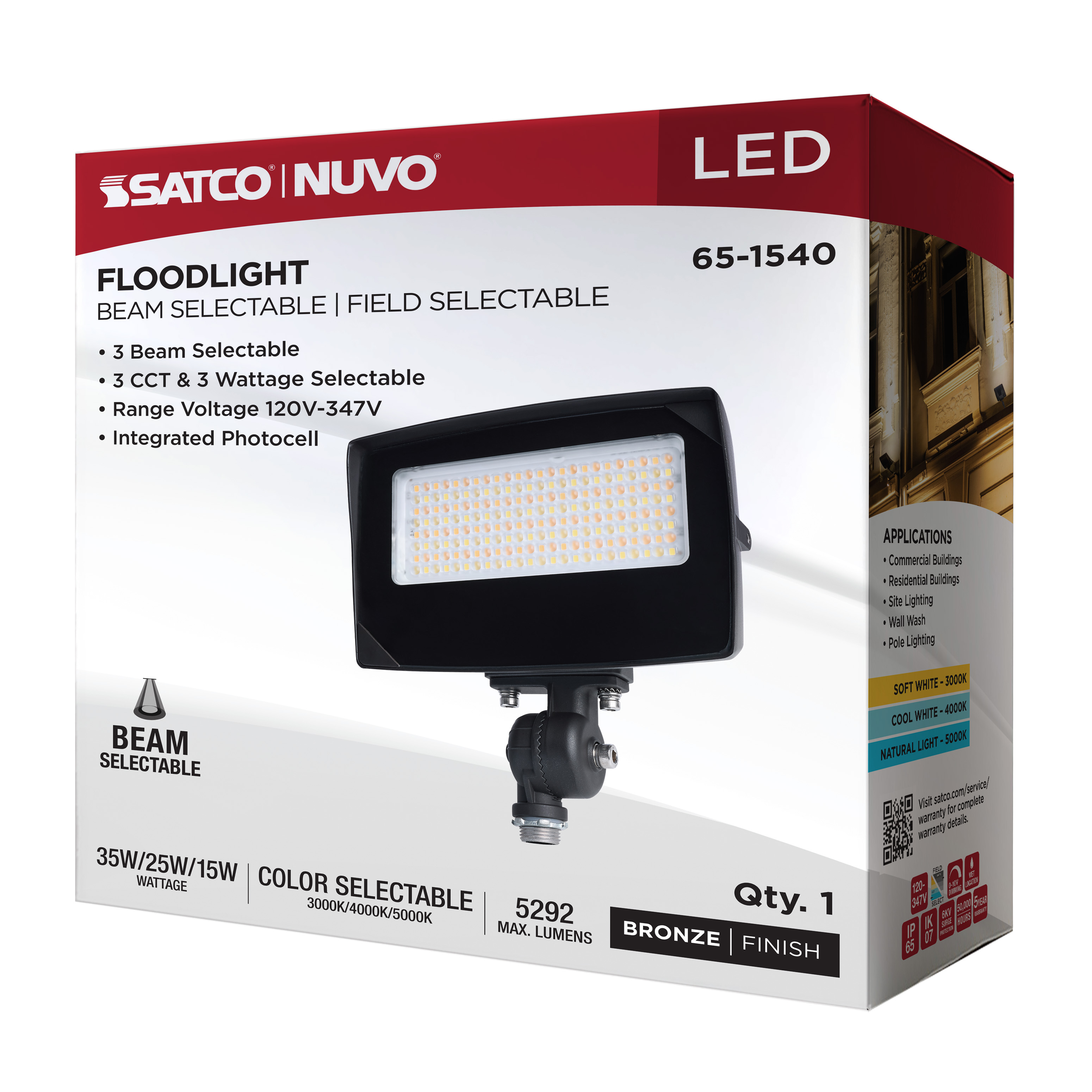 LED FLOOD LIGHT BRONZE FINISH - 65-1540