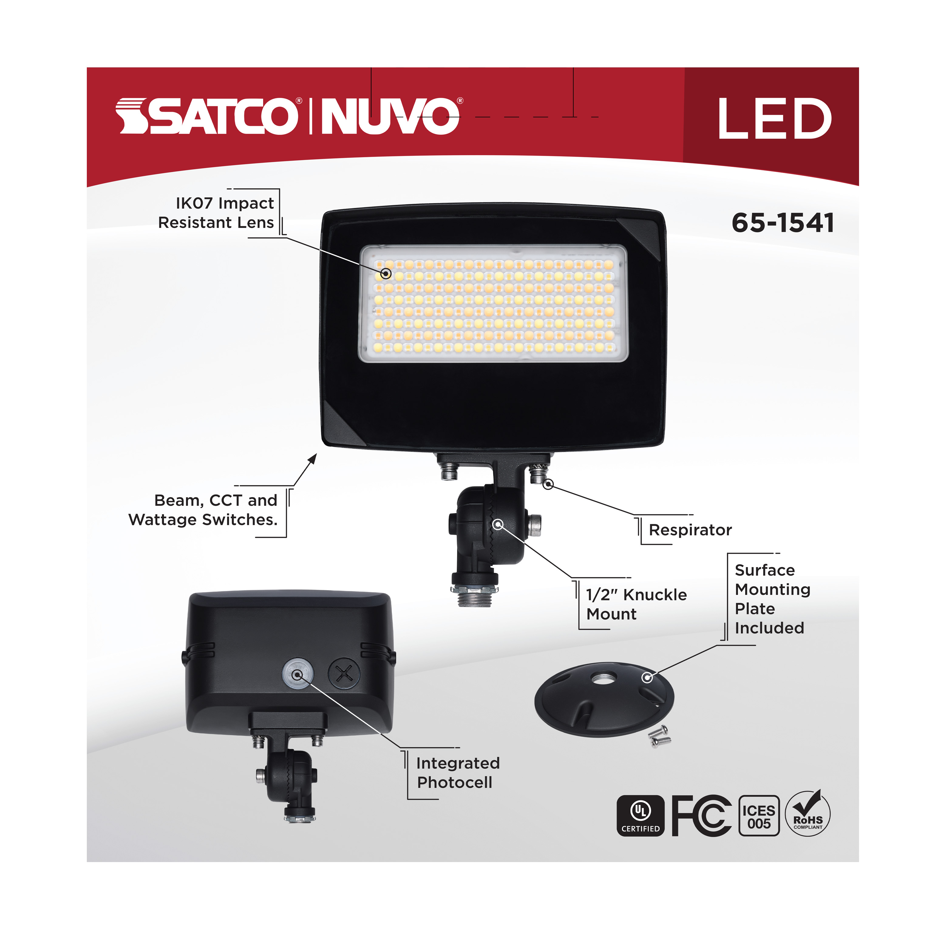 LED FLOOD LIGHT BRONZE FINISH - 65-1541