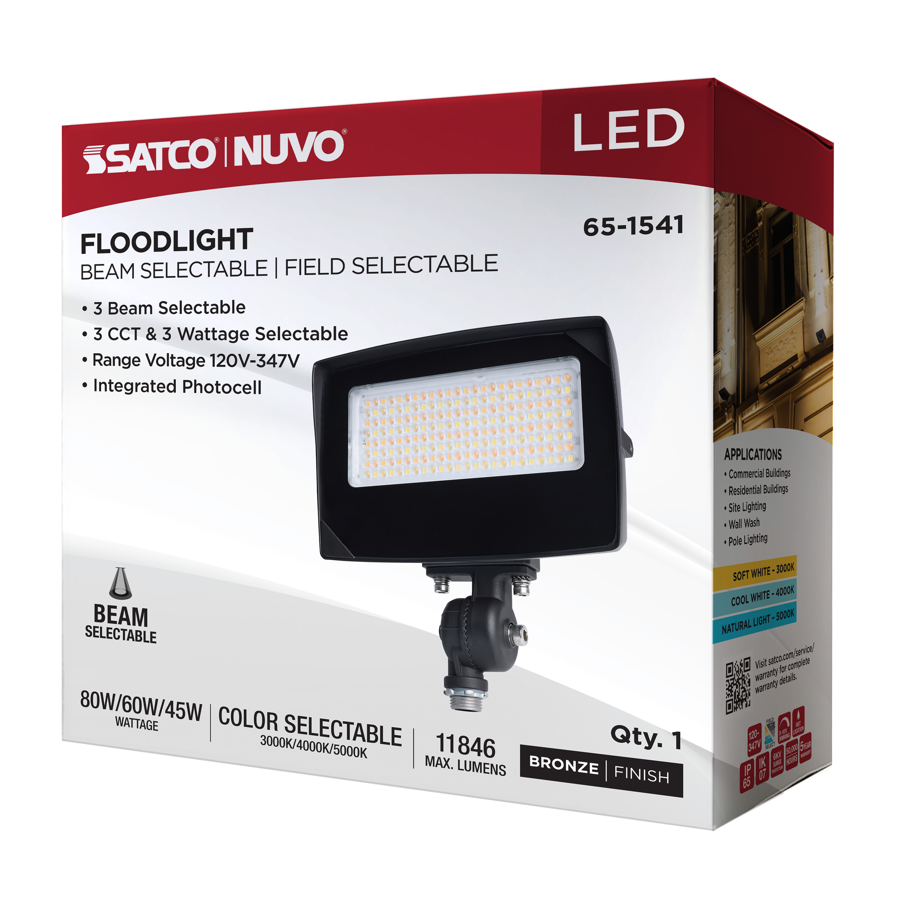 LED FLOOD LIGHT BRONZE FINISH - 65-1541