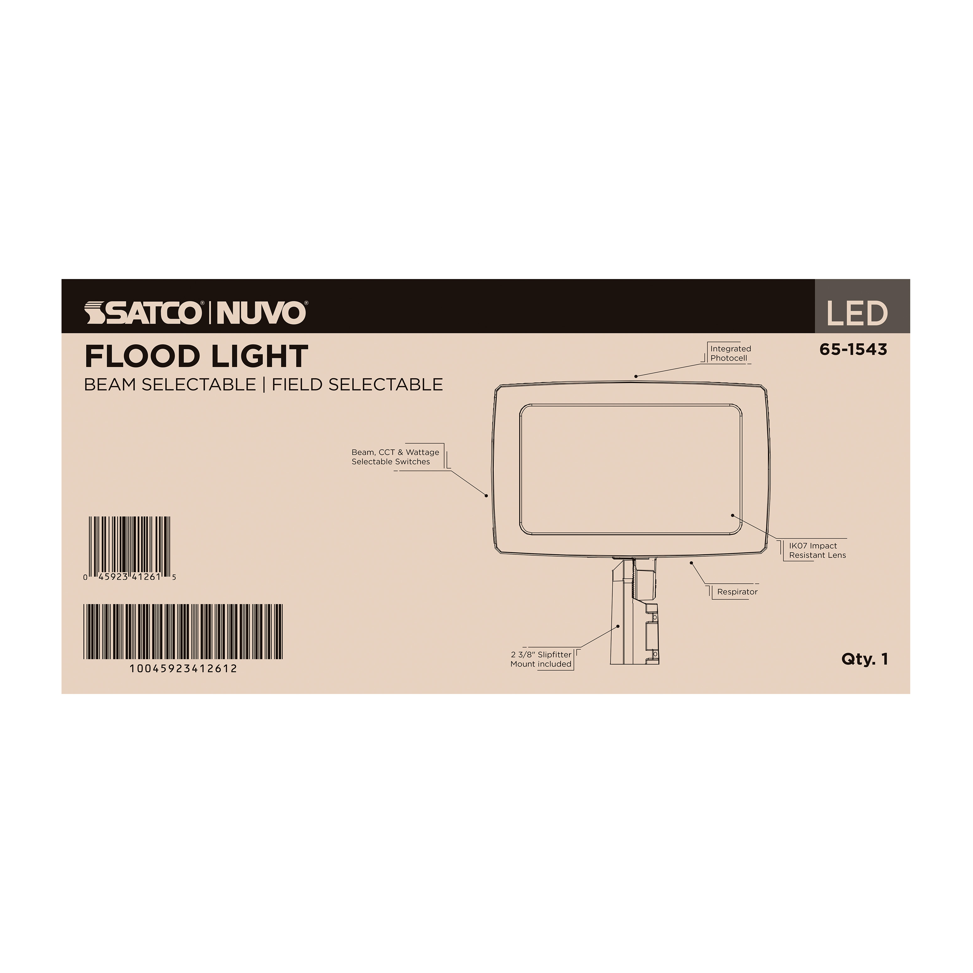 LED FLOOD LIGHT BRONZE FINISH - 65-1543