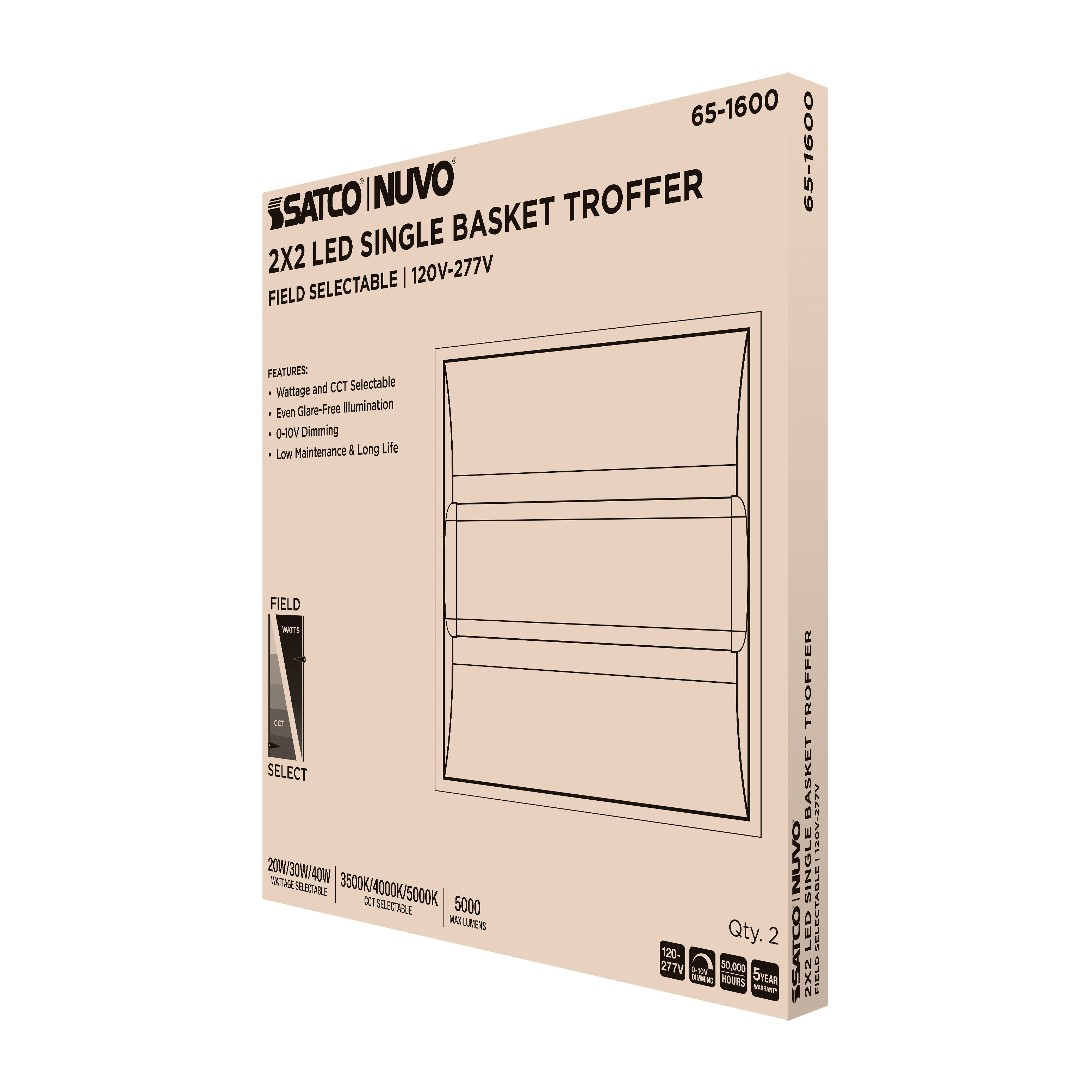 2X2 SINGLE BASKET TROFFER - 65-1600