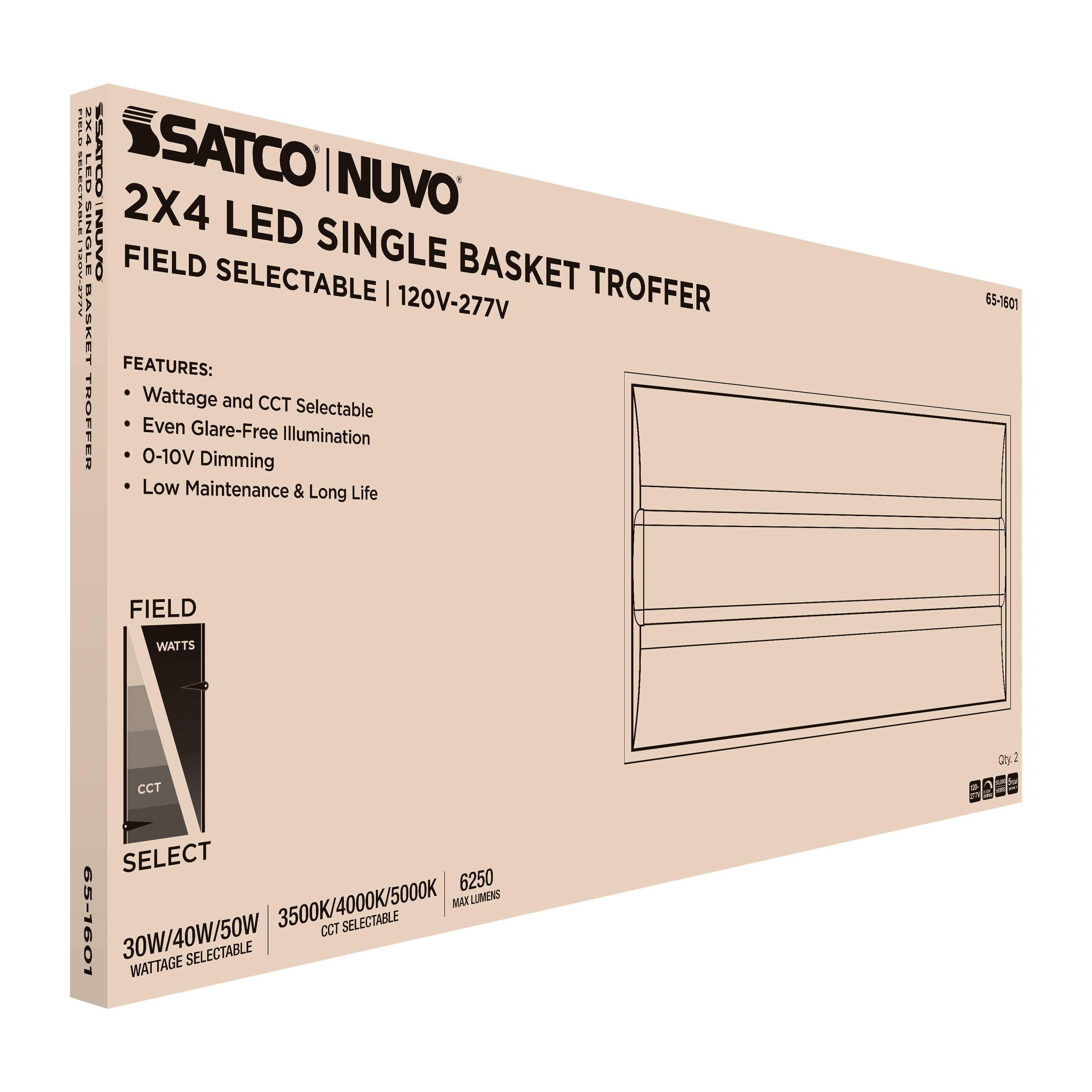 2X4 SINGLE BASKET TROFFER - 65-1601