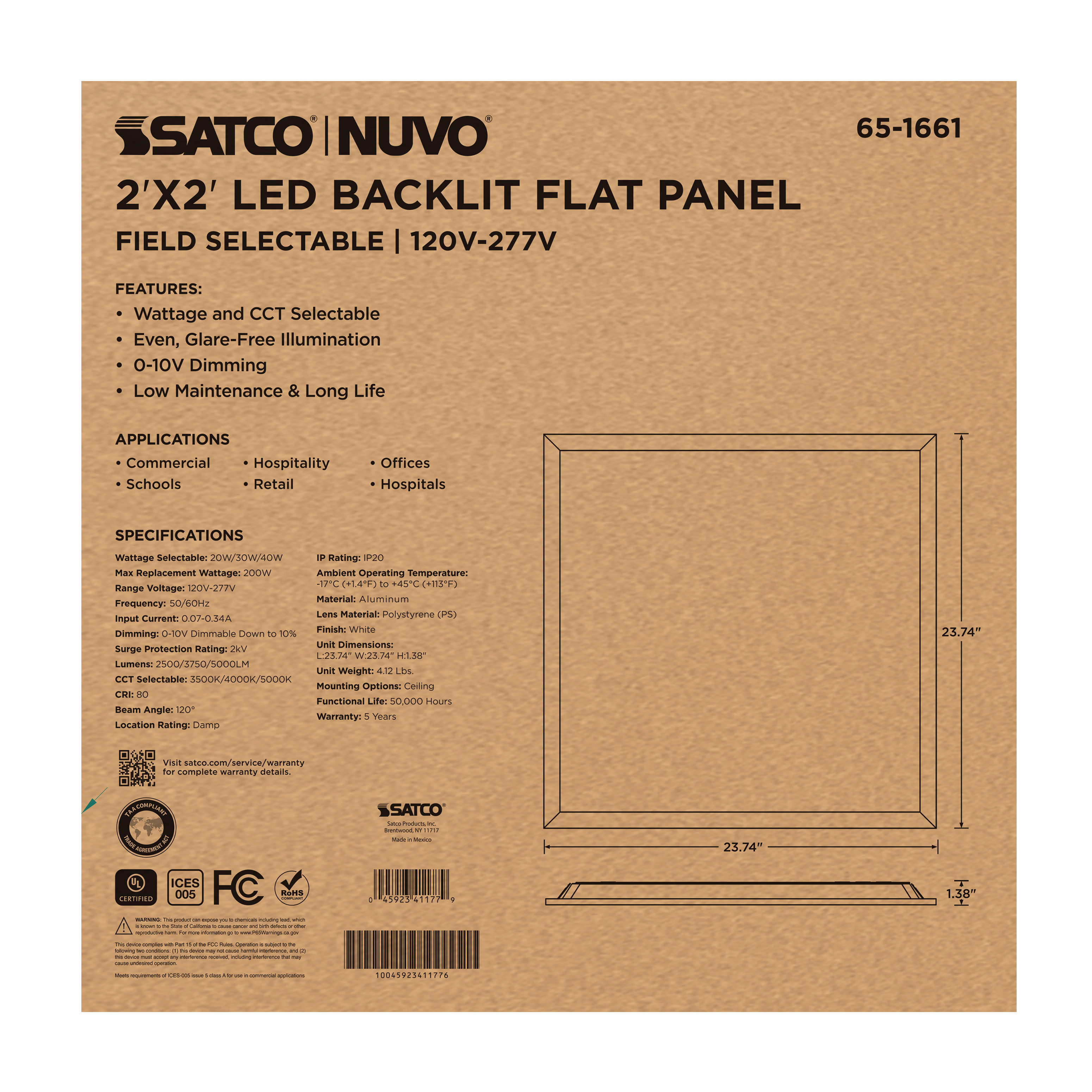 2X2 LED BACKLIT FLAT PANEL - 65-1661