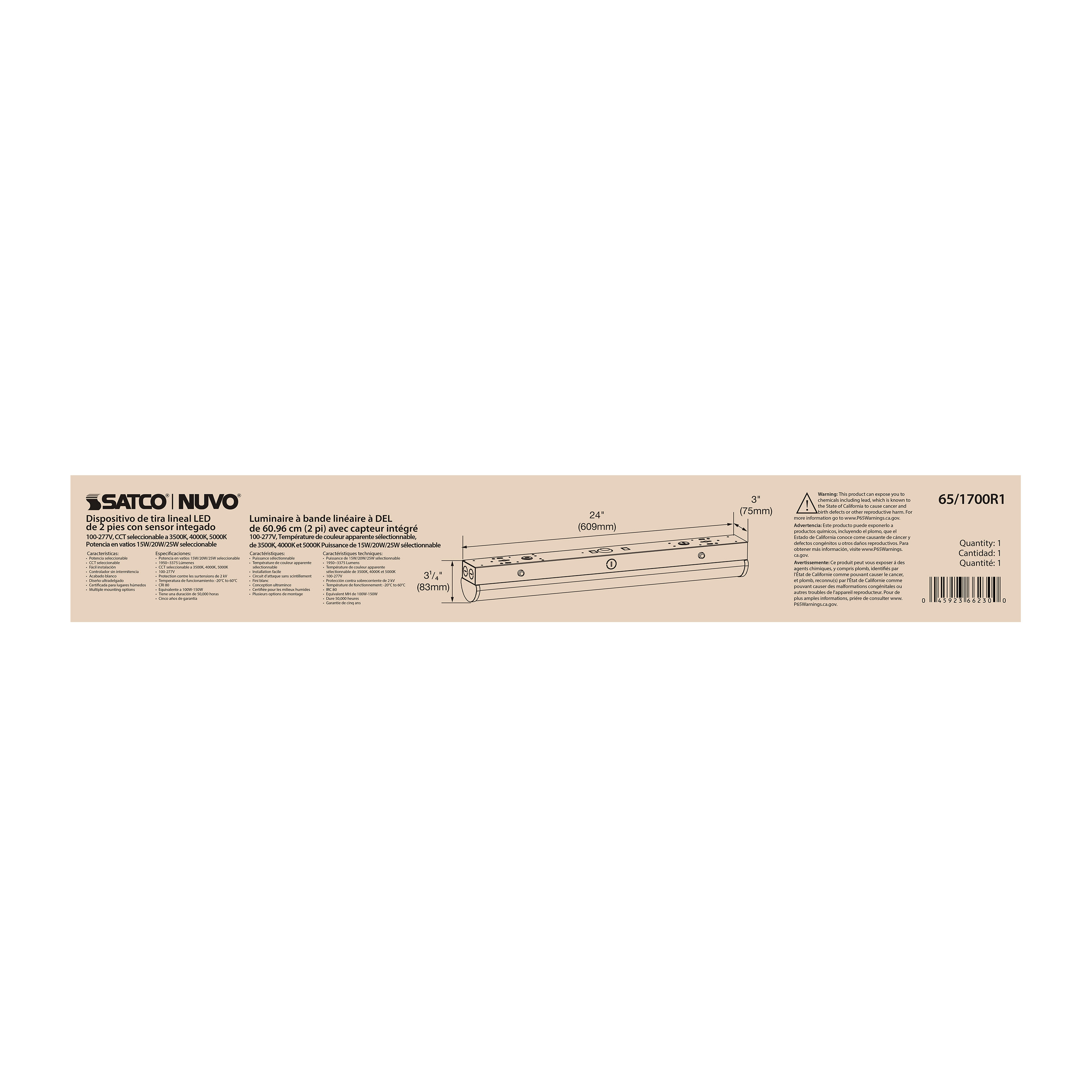 2' LINEAR STRIP W/SENSOR - 65-1700R1