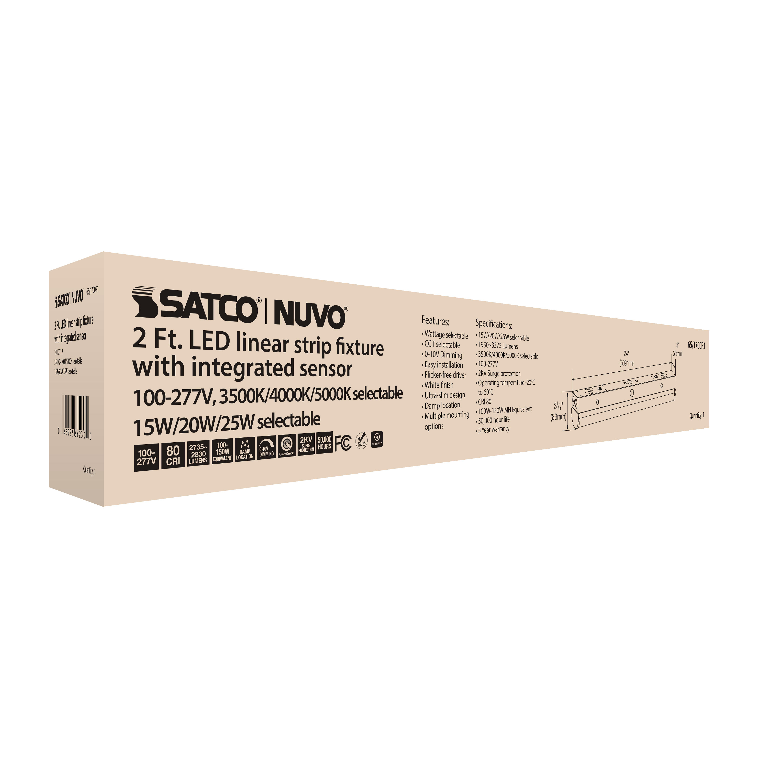 2' LINEAR STRIP W/SENSOR - 65-1700R1