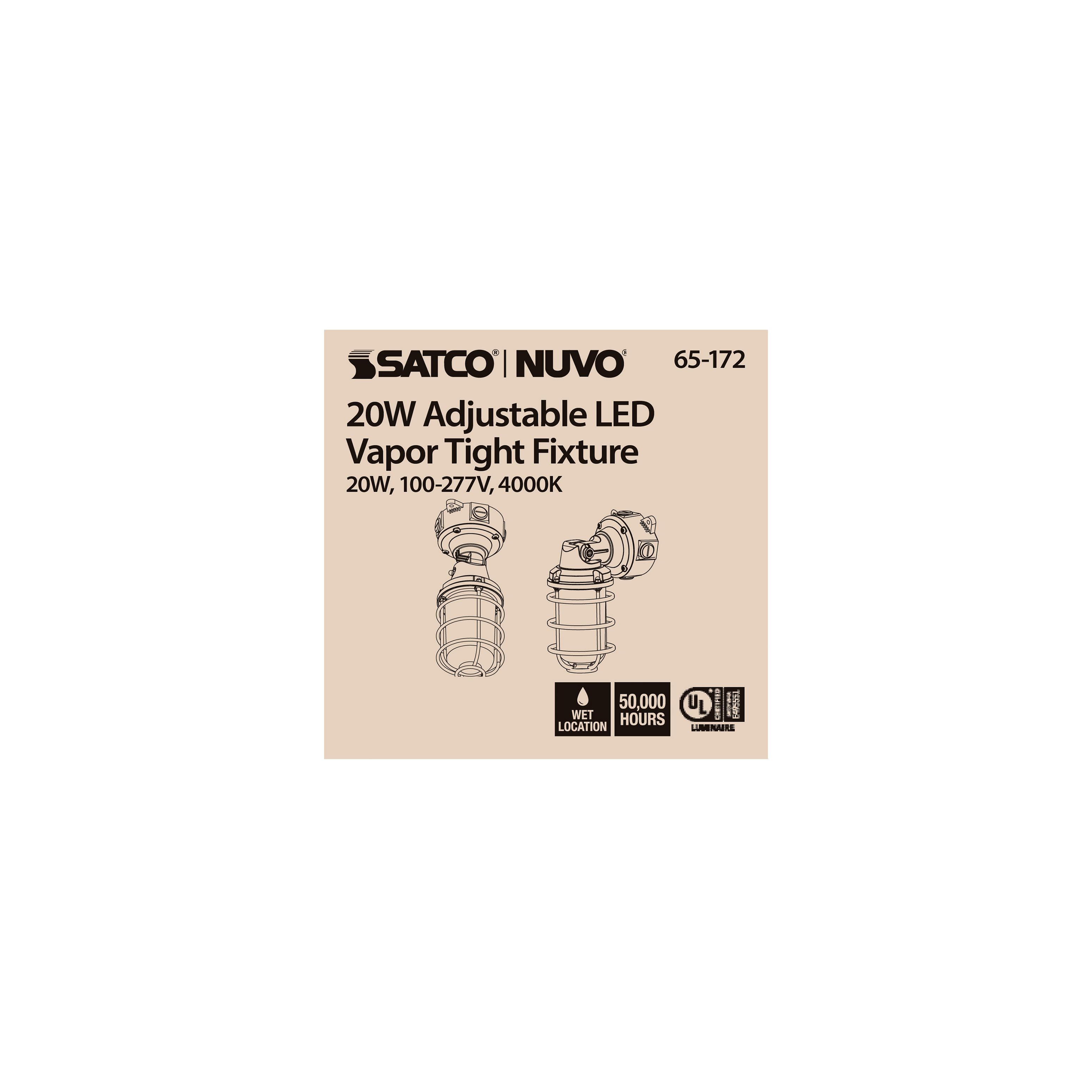 LED ADJUSTABLE VAPOR TIGHT - 65-172