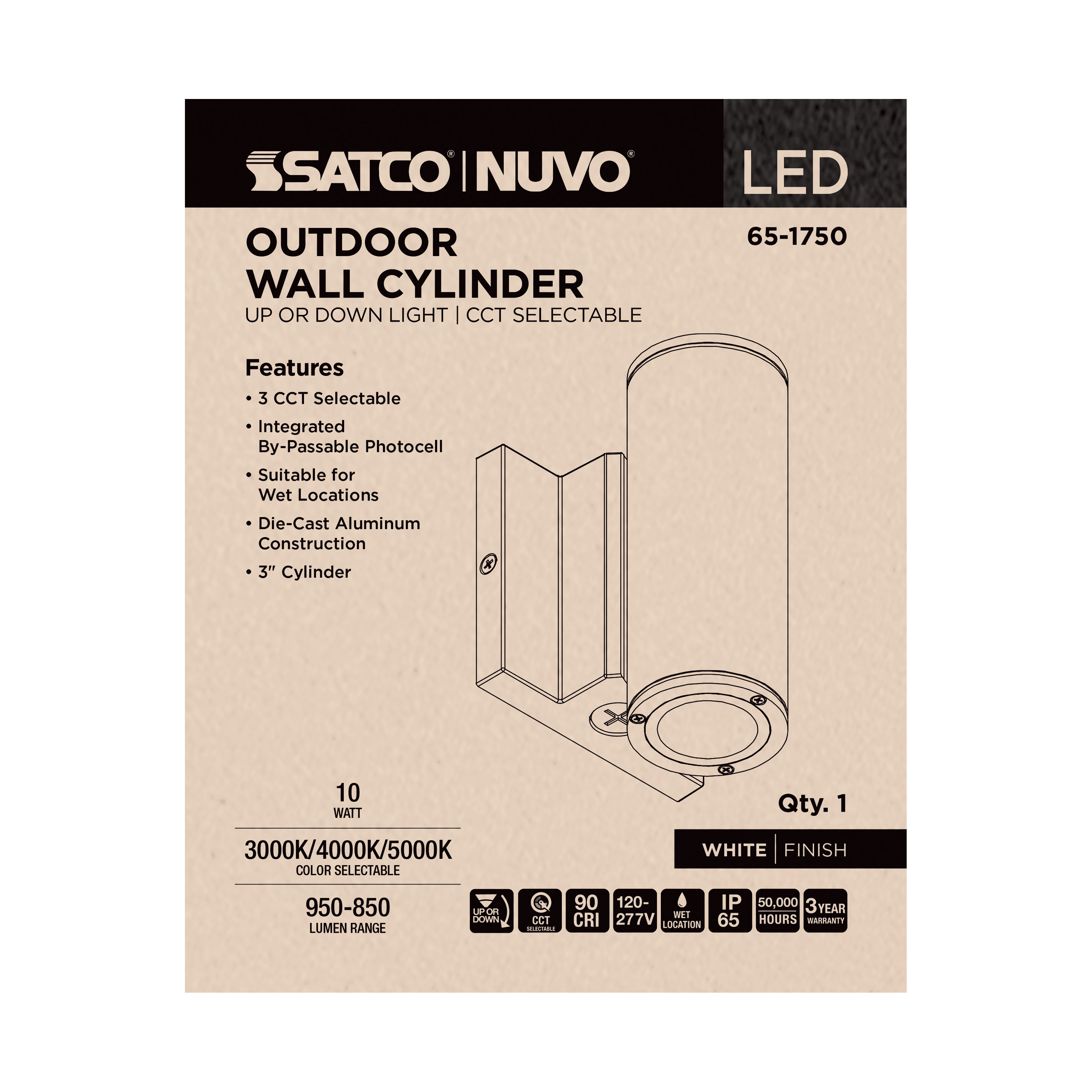 1 LT LED SM UP OR DOWN SCONCE - 65-1750