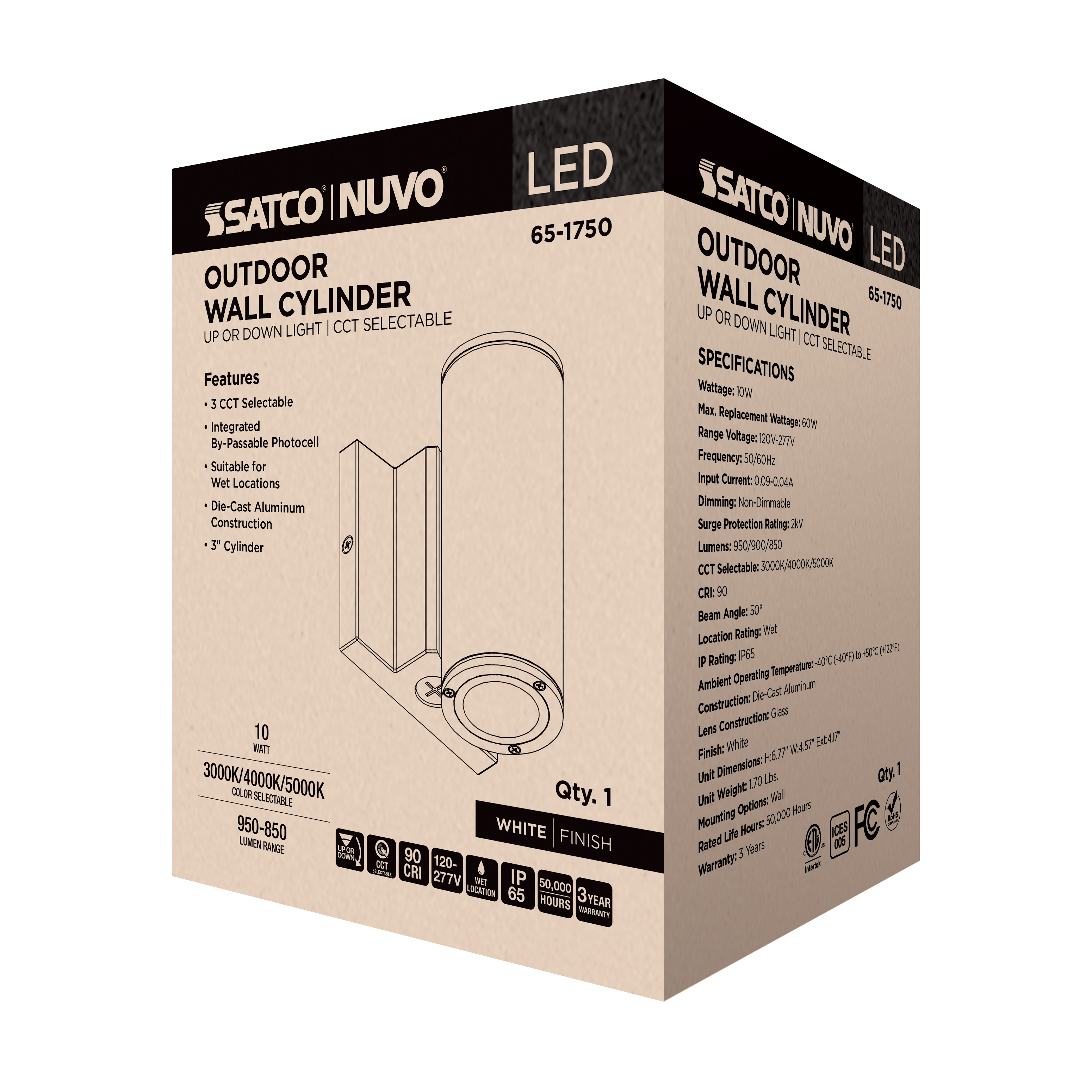 1 LT LED SM UP OR DOWN SCONCE - 65-1750