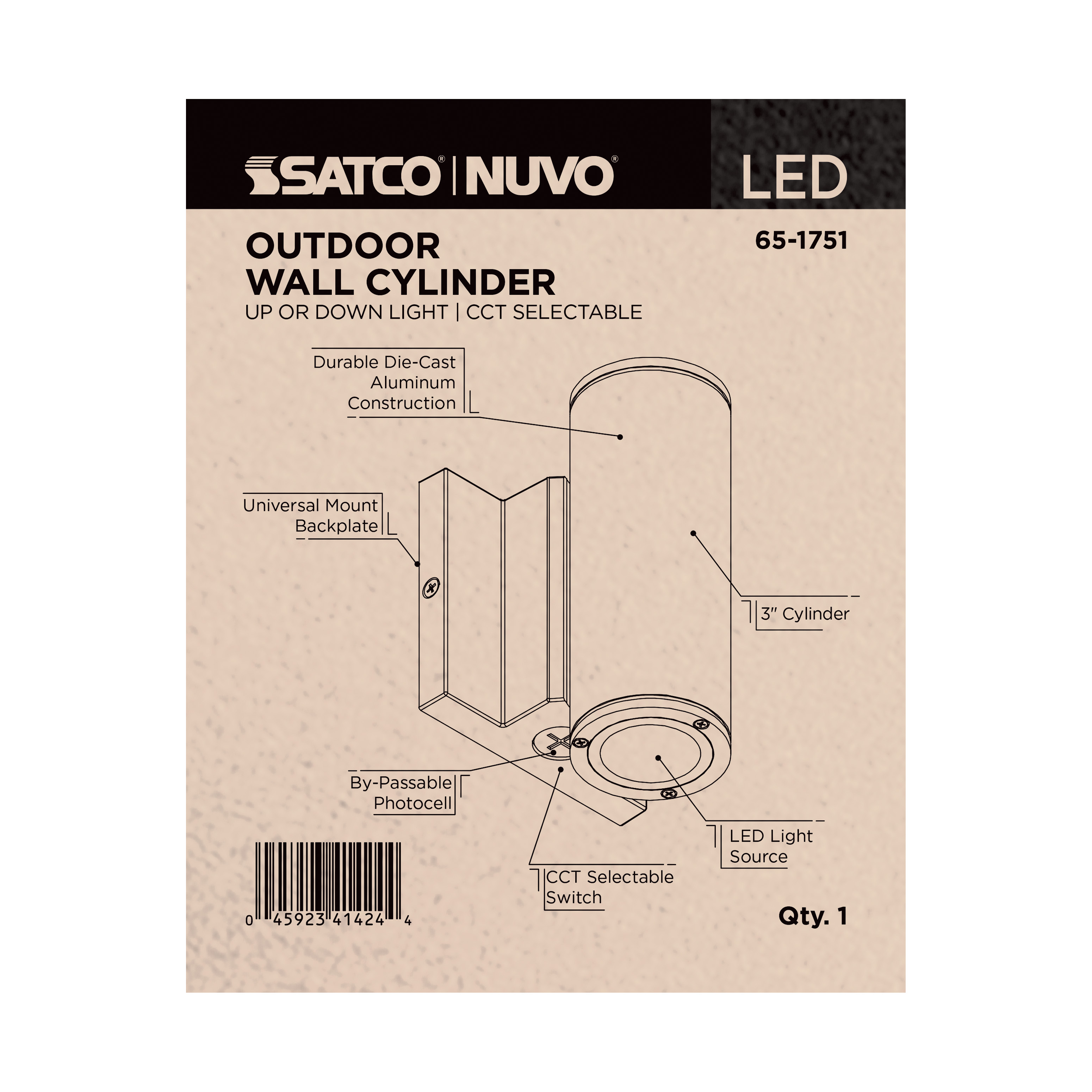 1 LT LED SM UP OR DOWN SCONCE - 65-1751