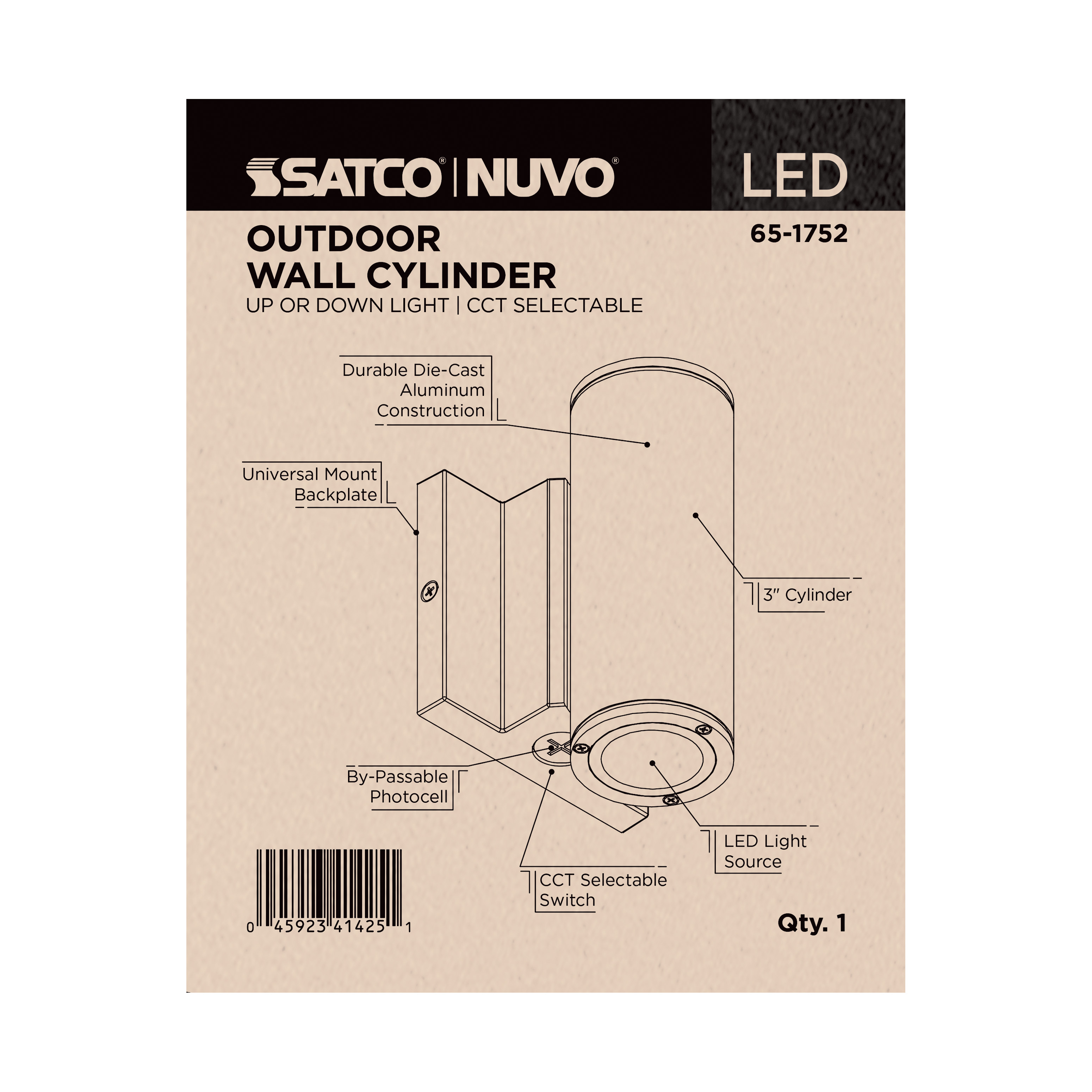 1 LT LED SM UP OR DOWN SCONCE - 65-1752