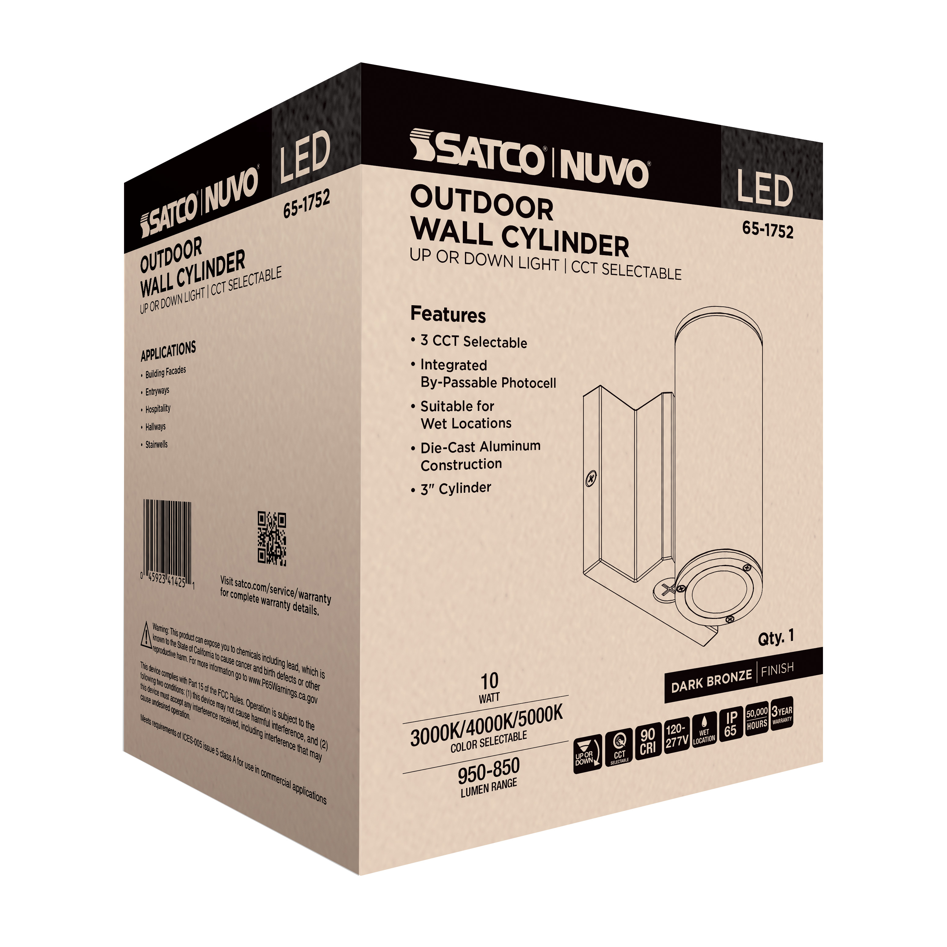 1 LT LED SM UP OR DOWN SCONCE - 65-1752