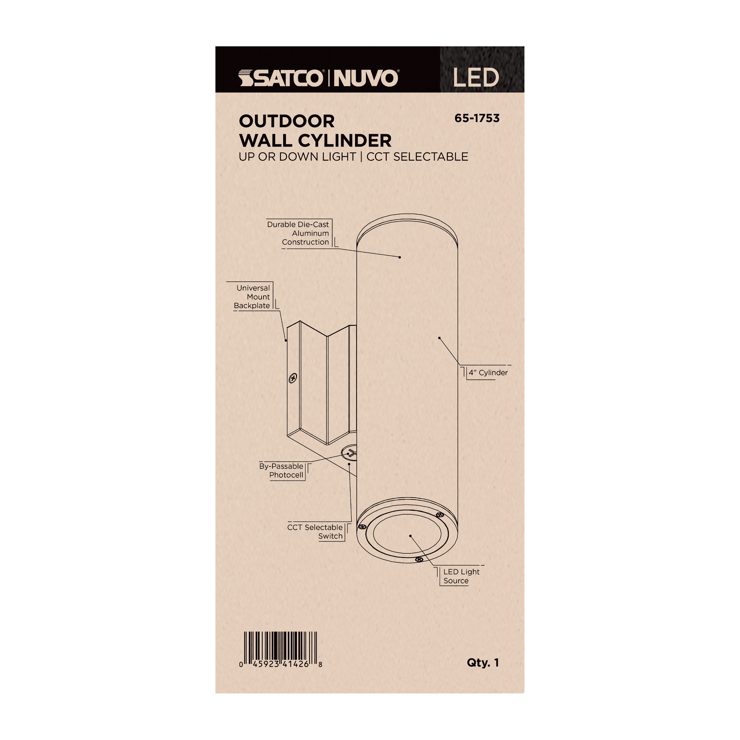 1 LT LED MD UP OR DOWN SCONCE - 65-1753