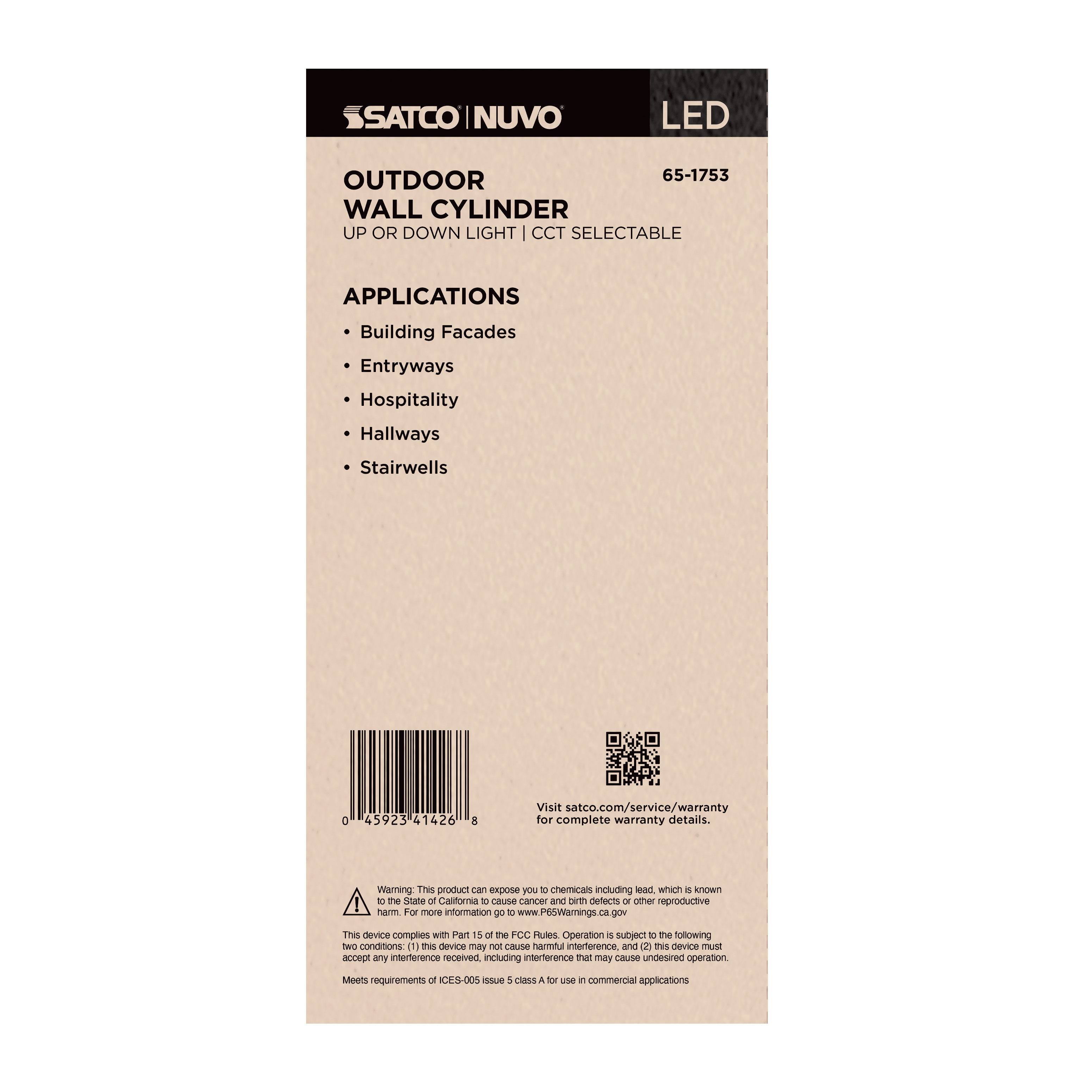 1 LT LED MD UP OR DOWN SCONCE - 65-1753