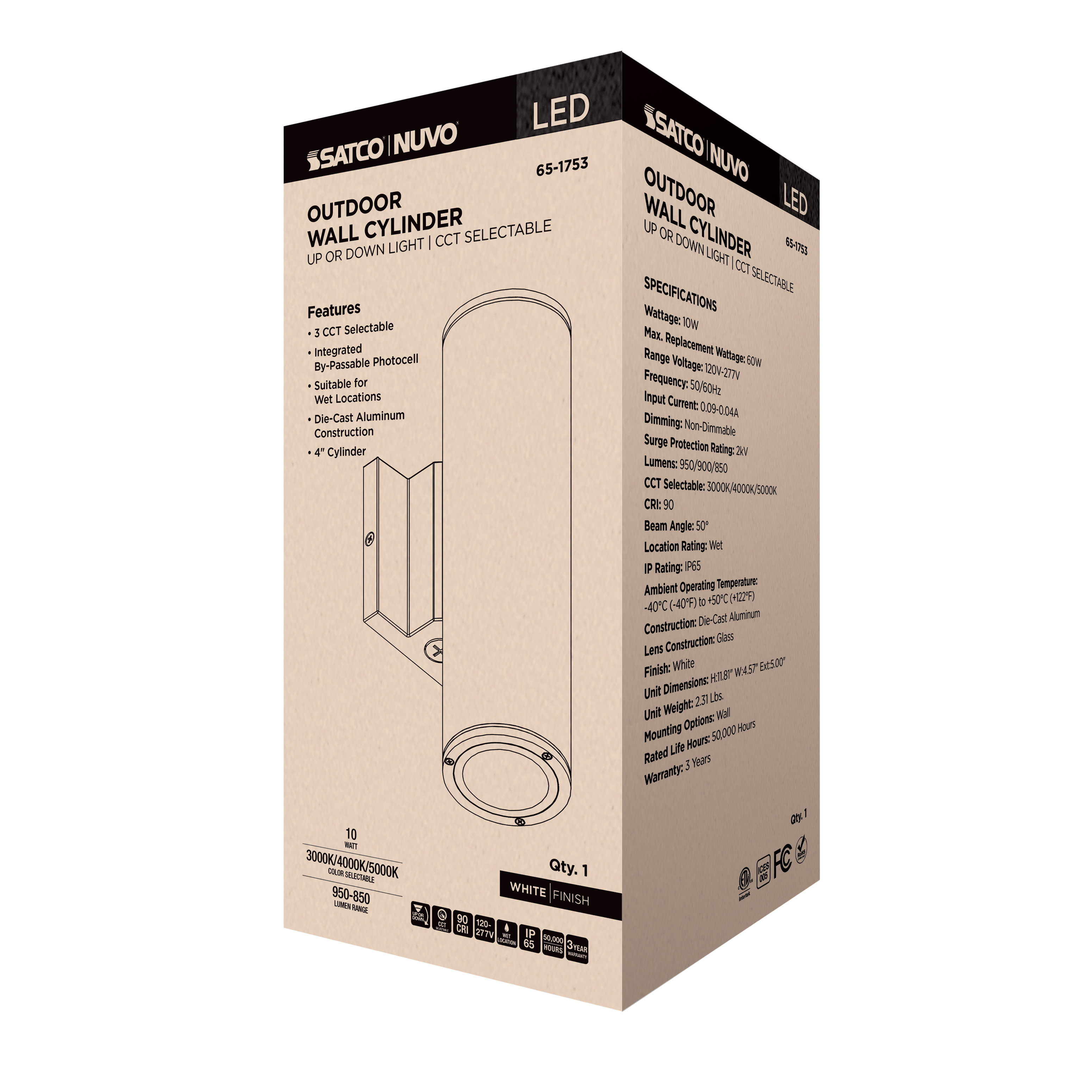 1 LT LED MD UP OR DOWN SCONCE - 65-1753