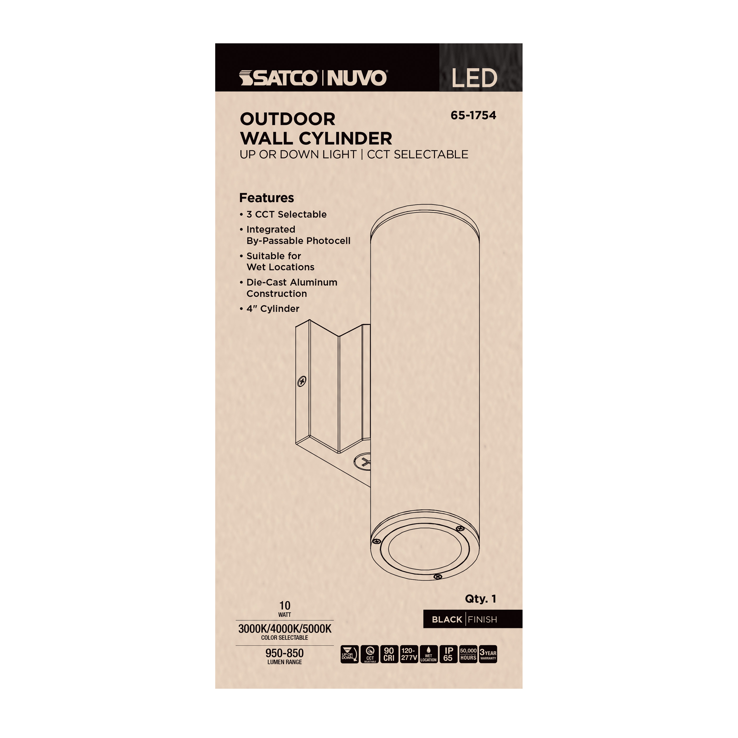 1 LT LED MD UP OR DOWN SCONCE - 65-1754