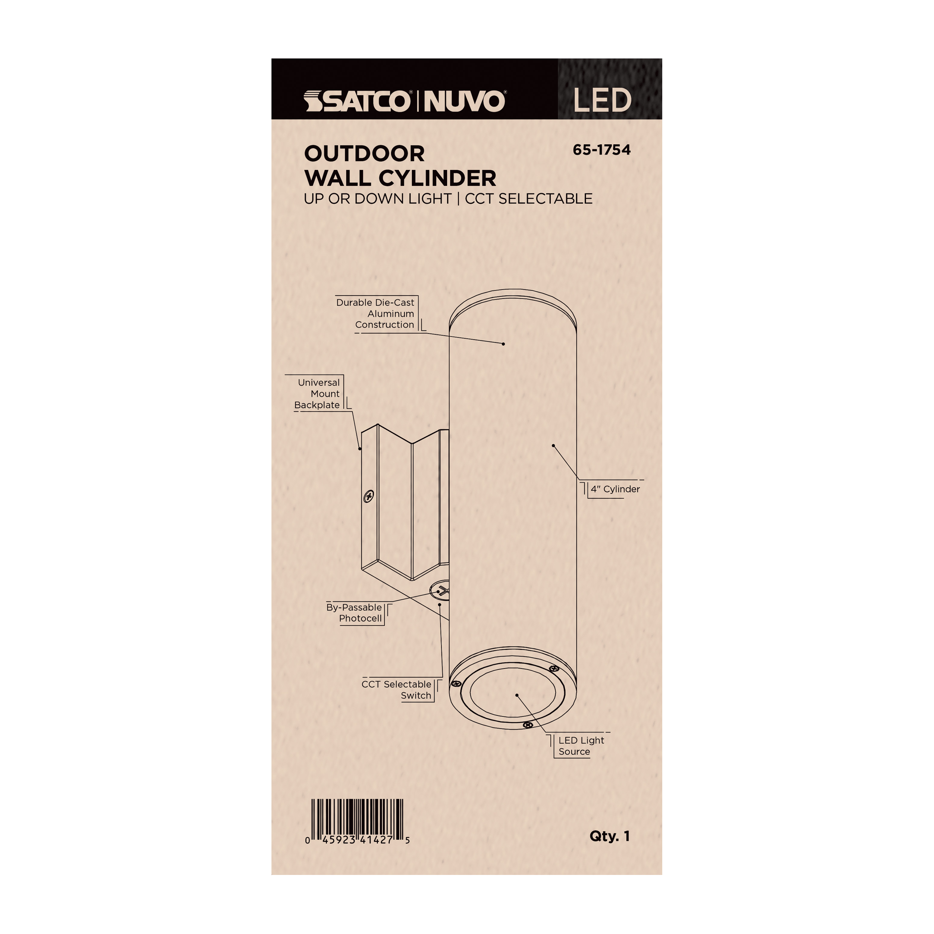 1 LT LED MD UP OR DOWN SCONCE - 65-1754