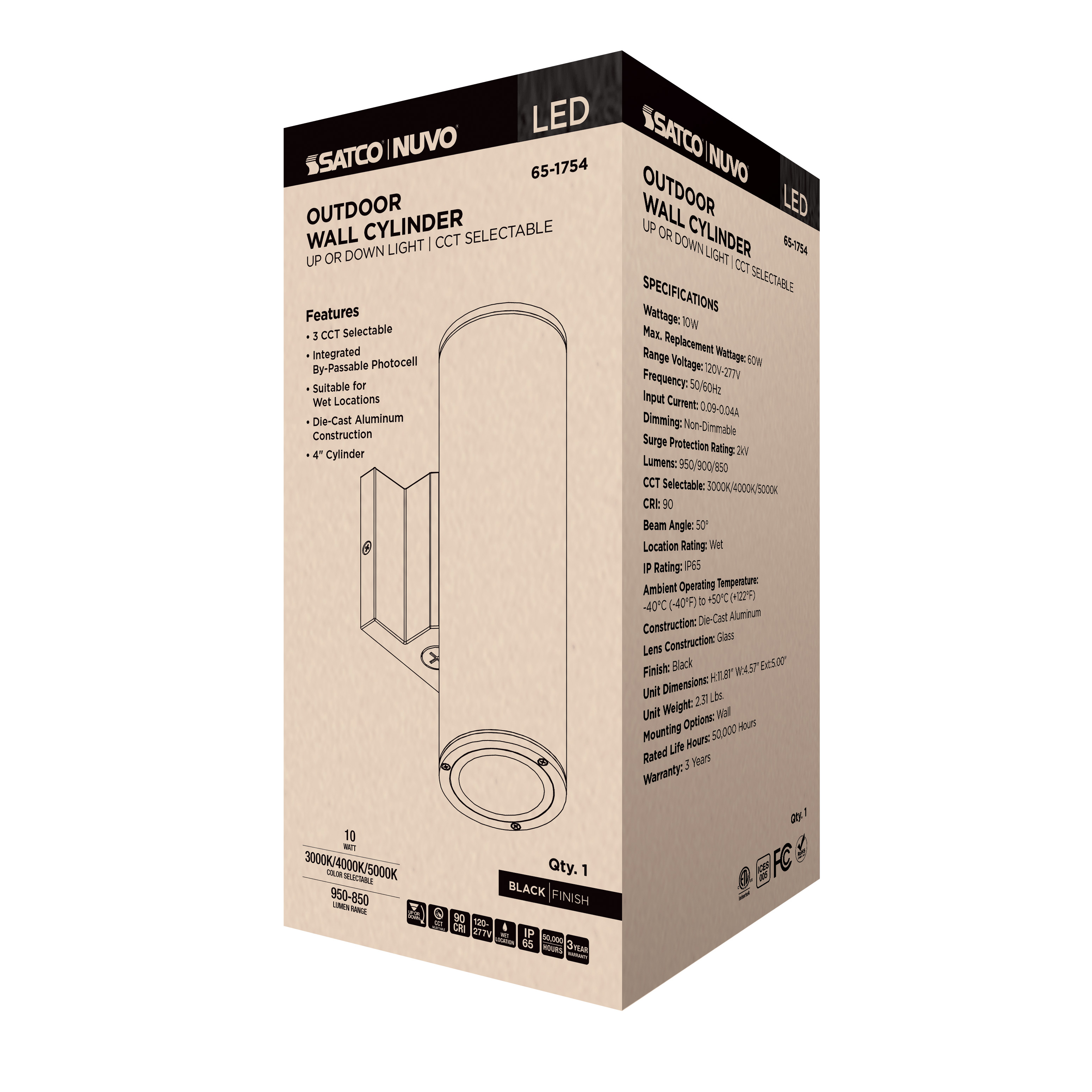 1 LT LED MD UP OR DOWN SCONCE - 65-1754