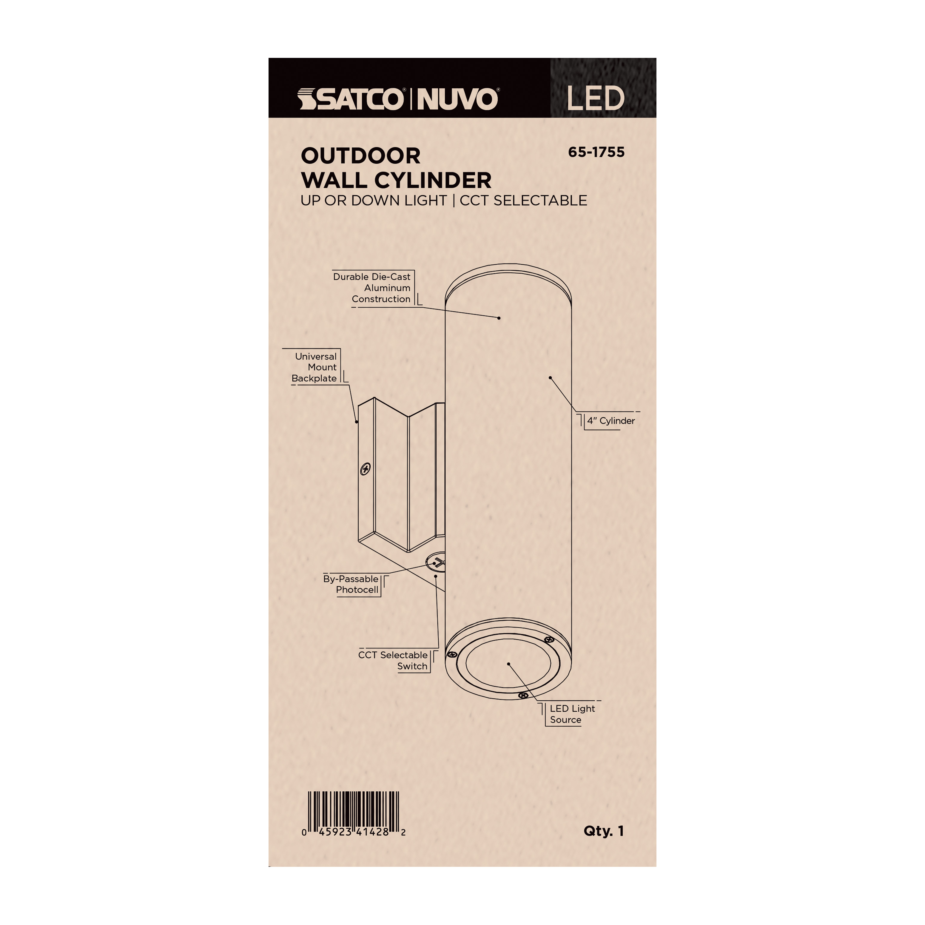 1 LT LED MD UP OR DOWN SCONCE - 65-1755